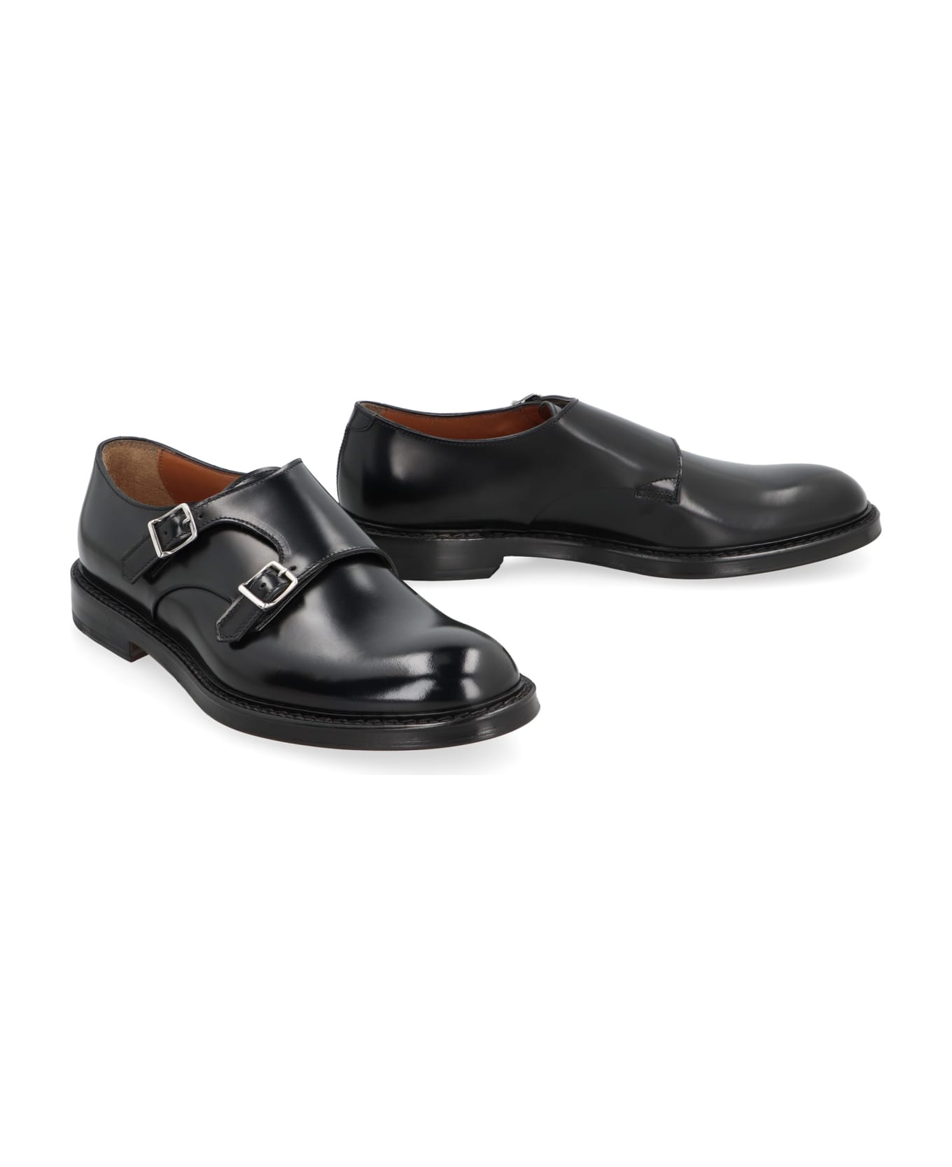Doucal's Leather Monk-strap - black