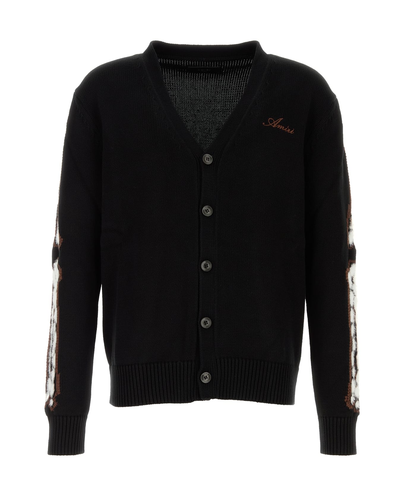AMIRI Leopard Bones Cardigan - BLACK