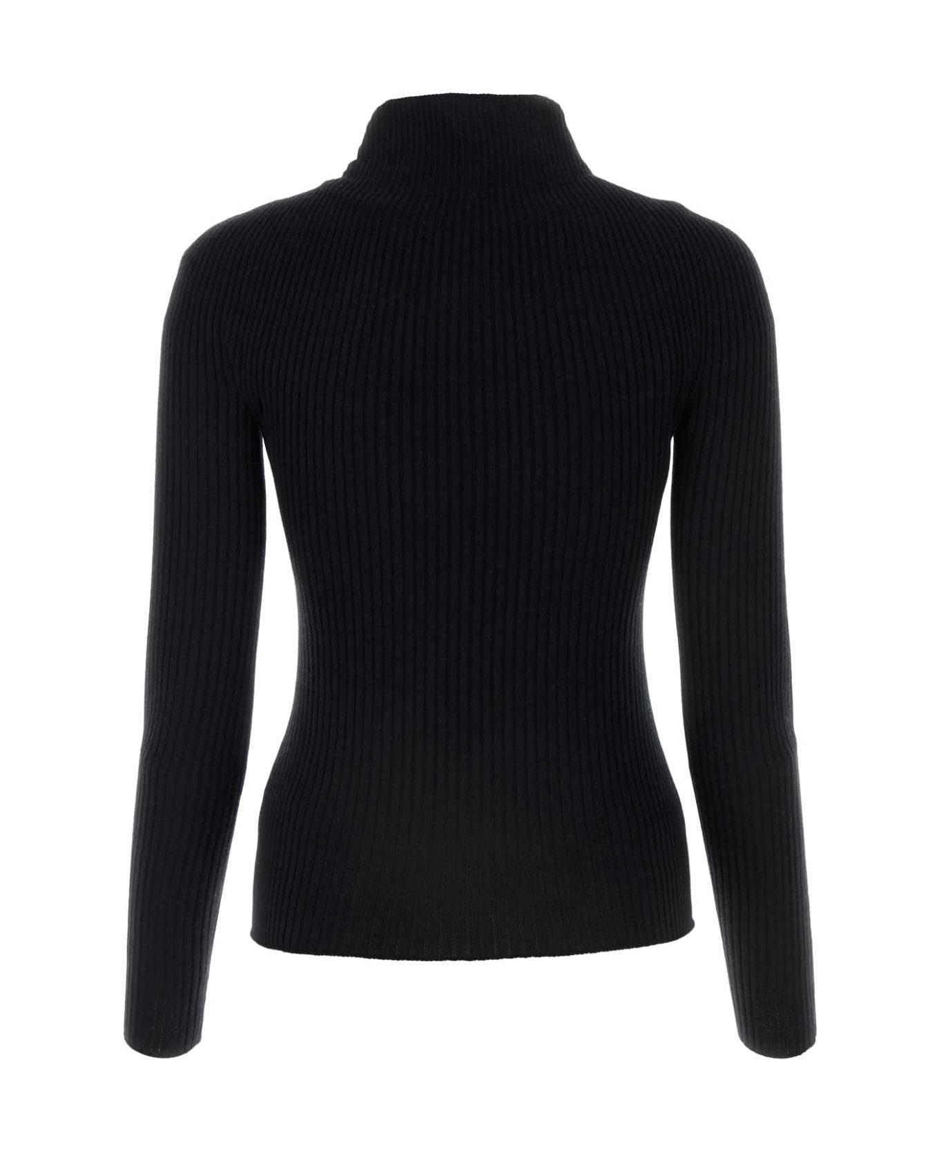 Courrèges Black Cotton Blend Sweater - Black ニットウェア