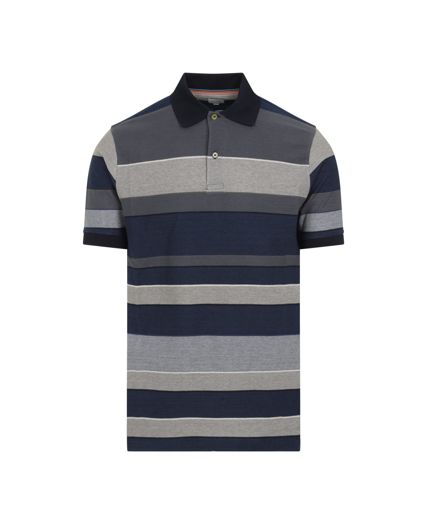 Paul Smith Mens Stripes Polo Shirt - Light Grey