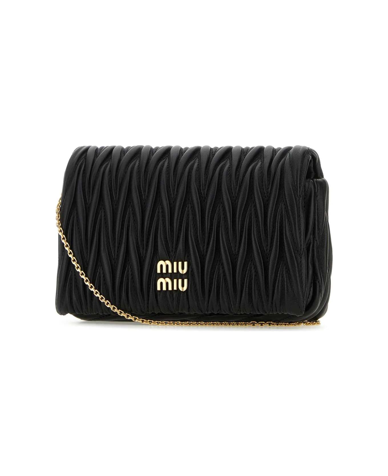 Miu Miu Black Nappa Leather Mini Clutch - NERO