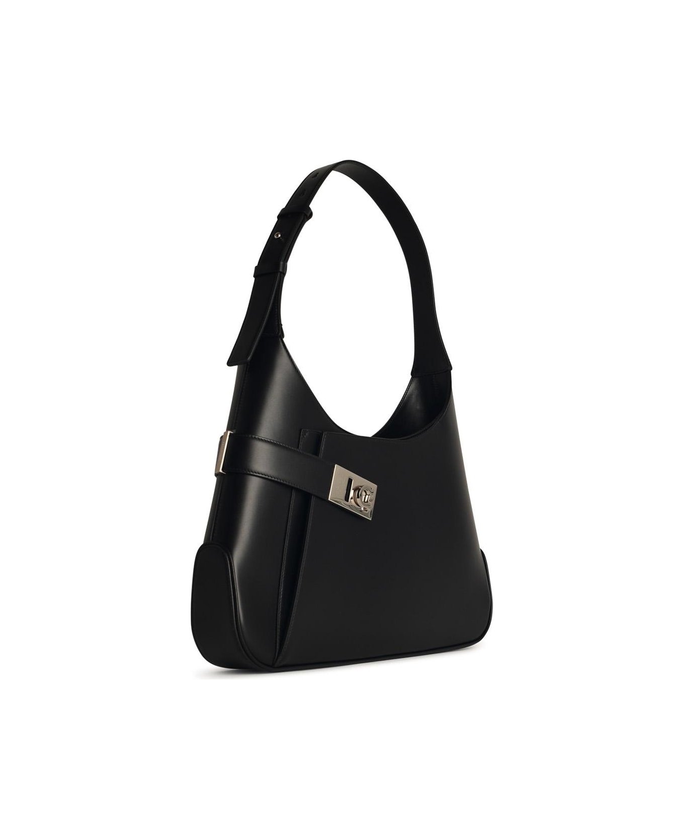 Ferragamo 
arch
 Black Matte Leather Bag - Black