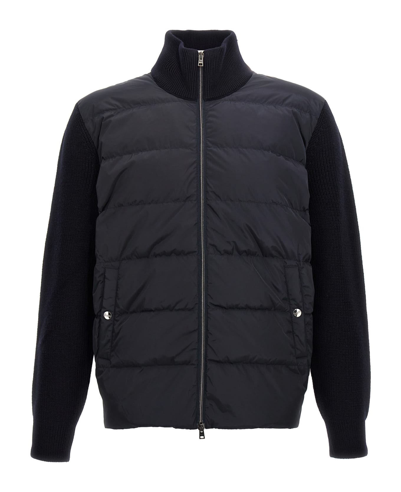 Herno Two-material Puffer Jacket - Blue