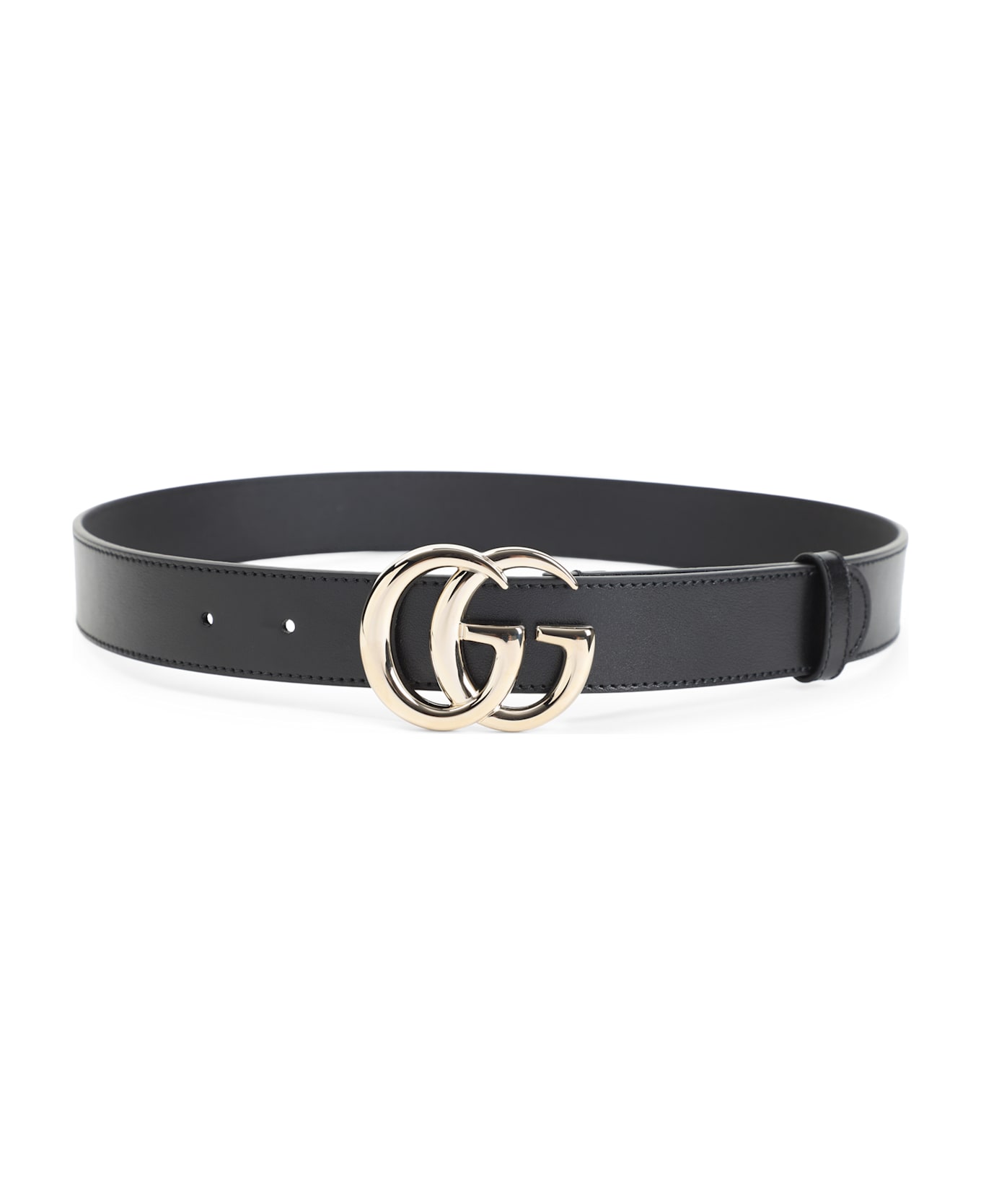 Gucci 3 Cm Gg Gold Belt - Black