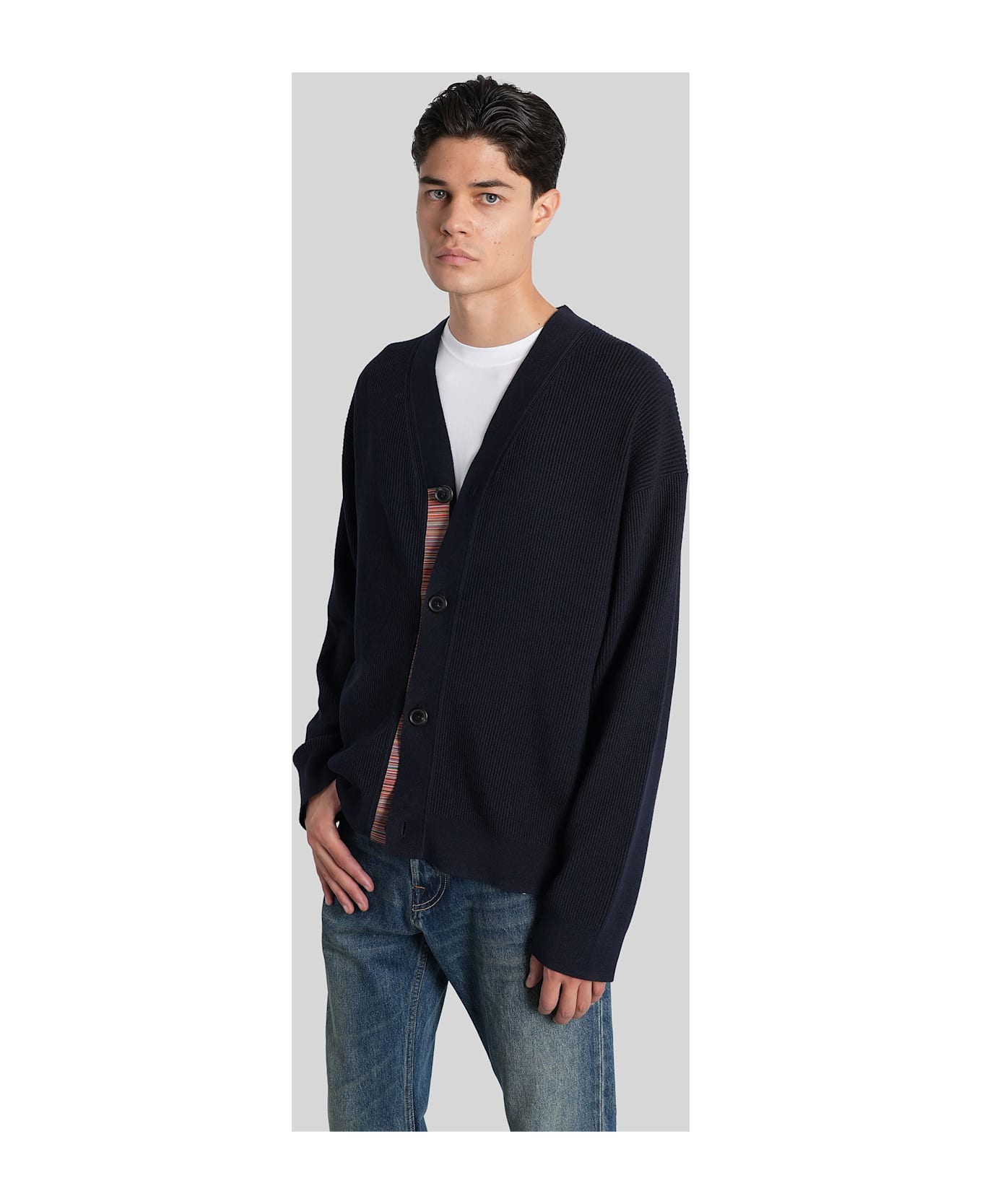 Paul Smith Cardigan In Blue Wool - blue