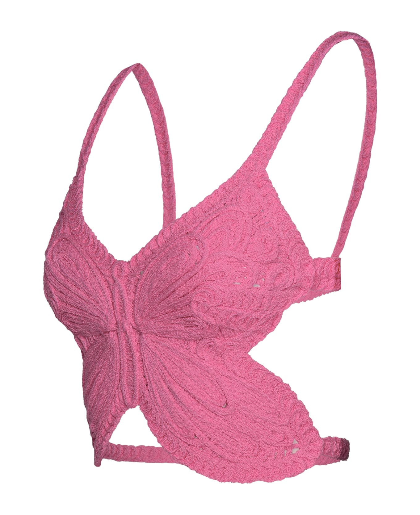Blumarine 'farfalla' Pink Cotton Blend Top - GERANIUM