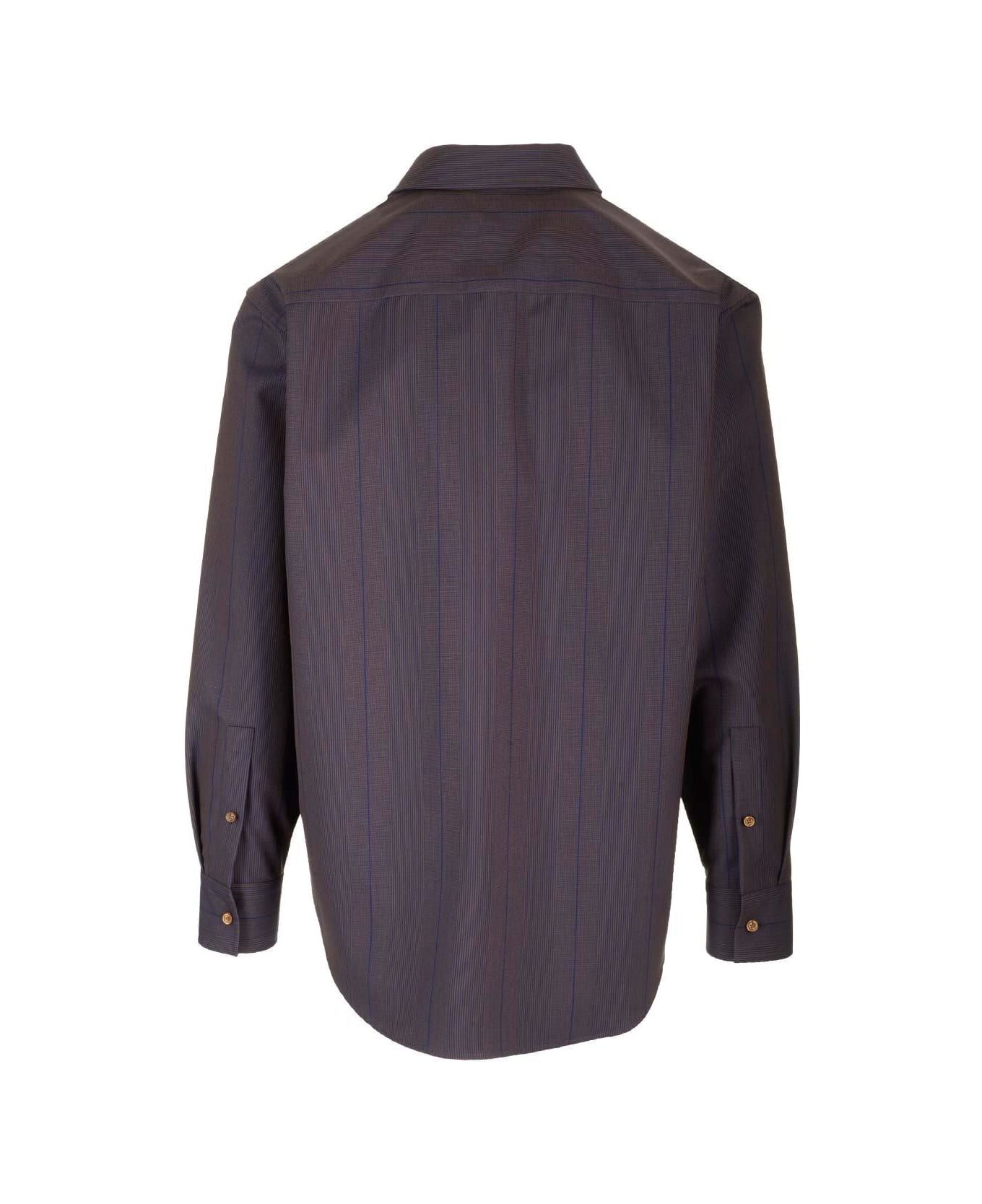 Burberry Long Sleeved Buttoned Striped Shirt - Violet