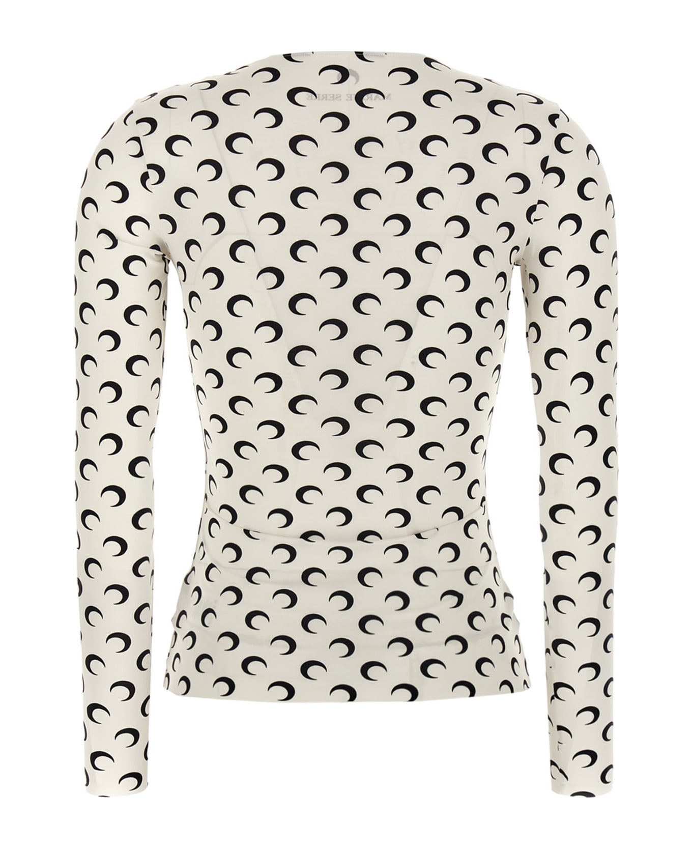 Marine Serre 
moon Printed Jersey Second Skin
 T-shirt - White/Black