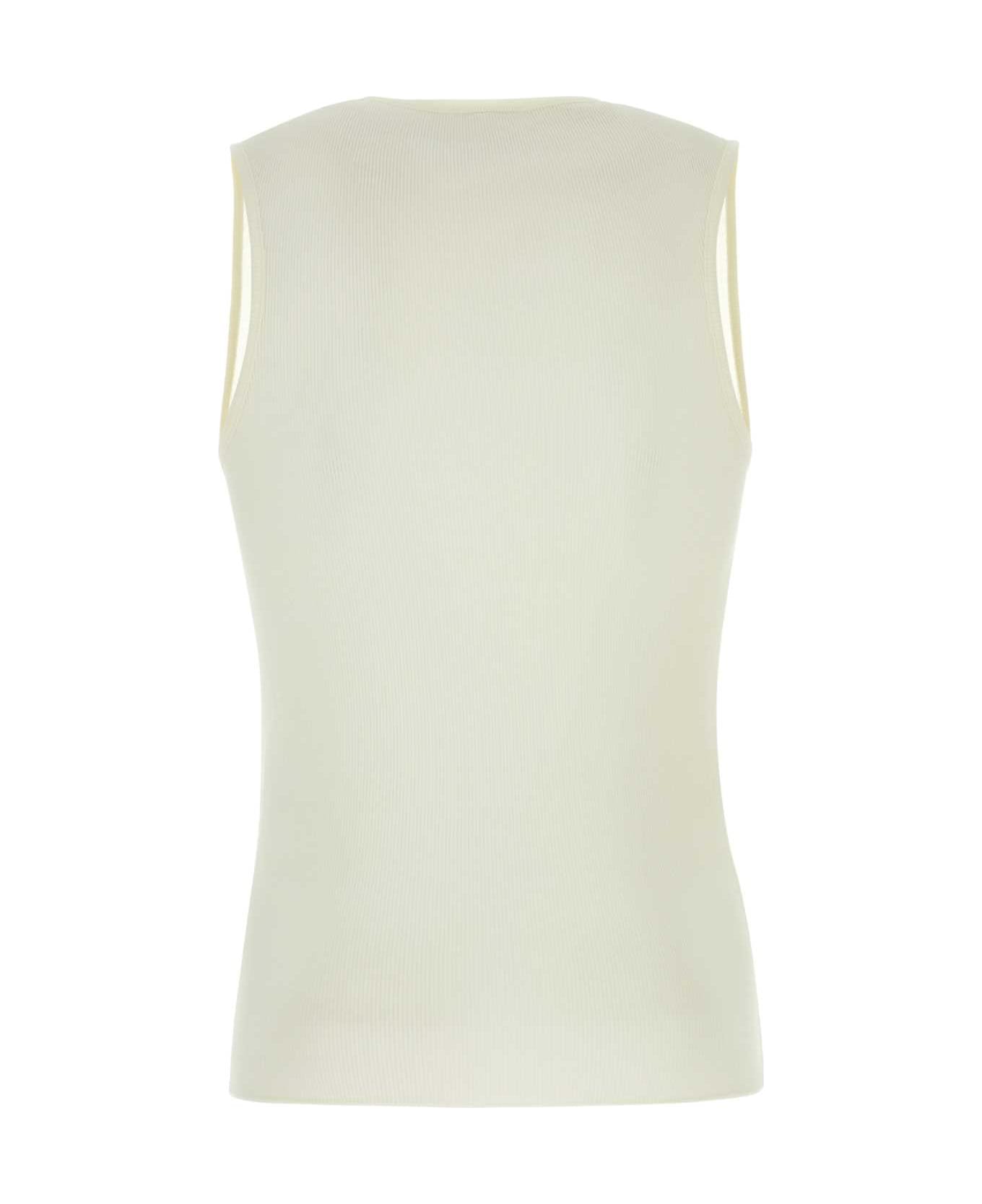 Ami Alexandre Mattiussi Ivory Viscose Blend Tank Top - IVORY