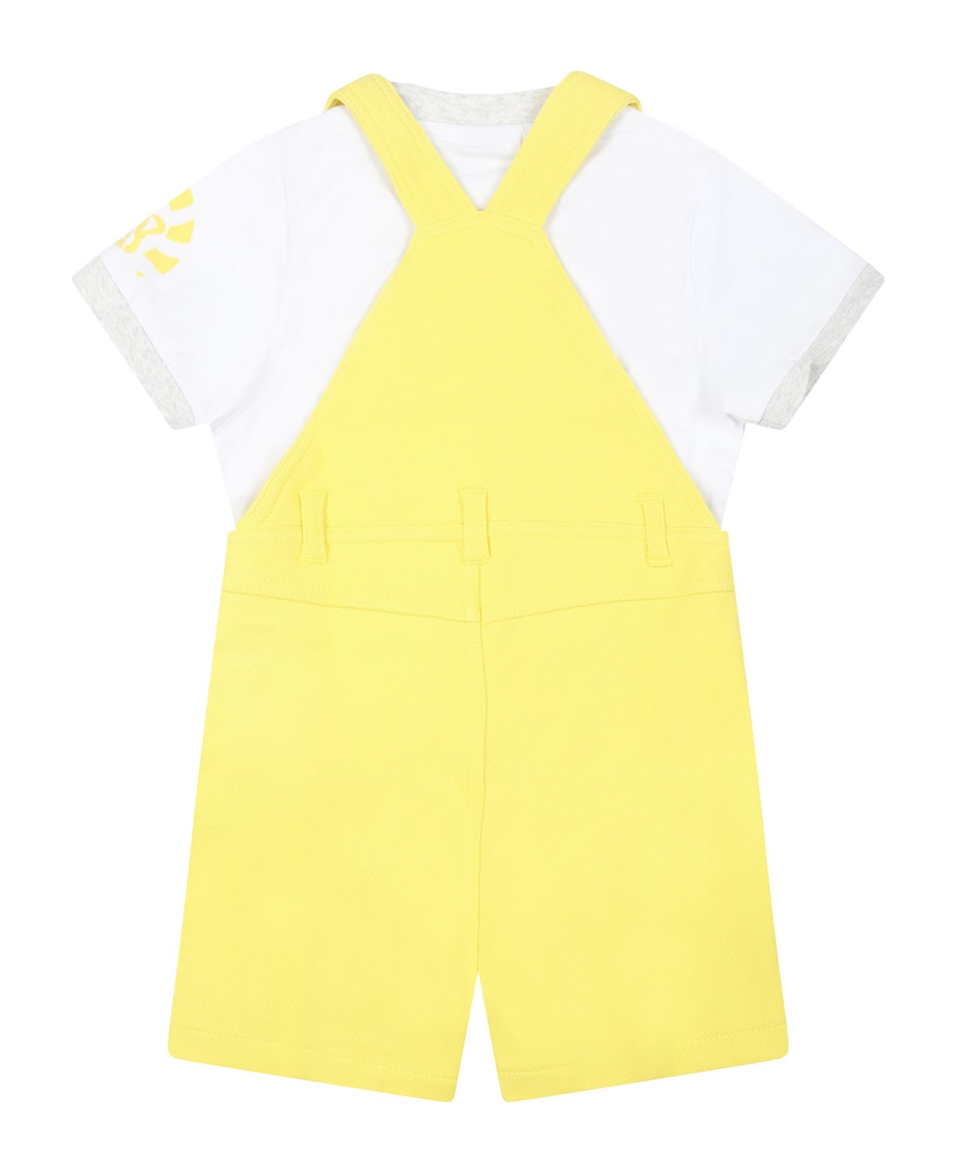 Hugo Boss Yellow Suit For Baby Boy With Logo - Yellow コート＆ジャケット