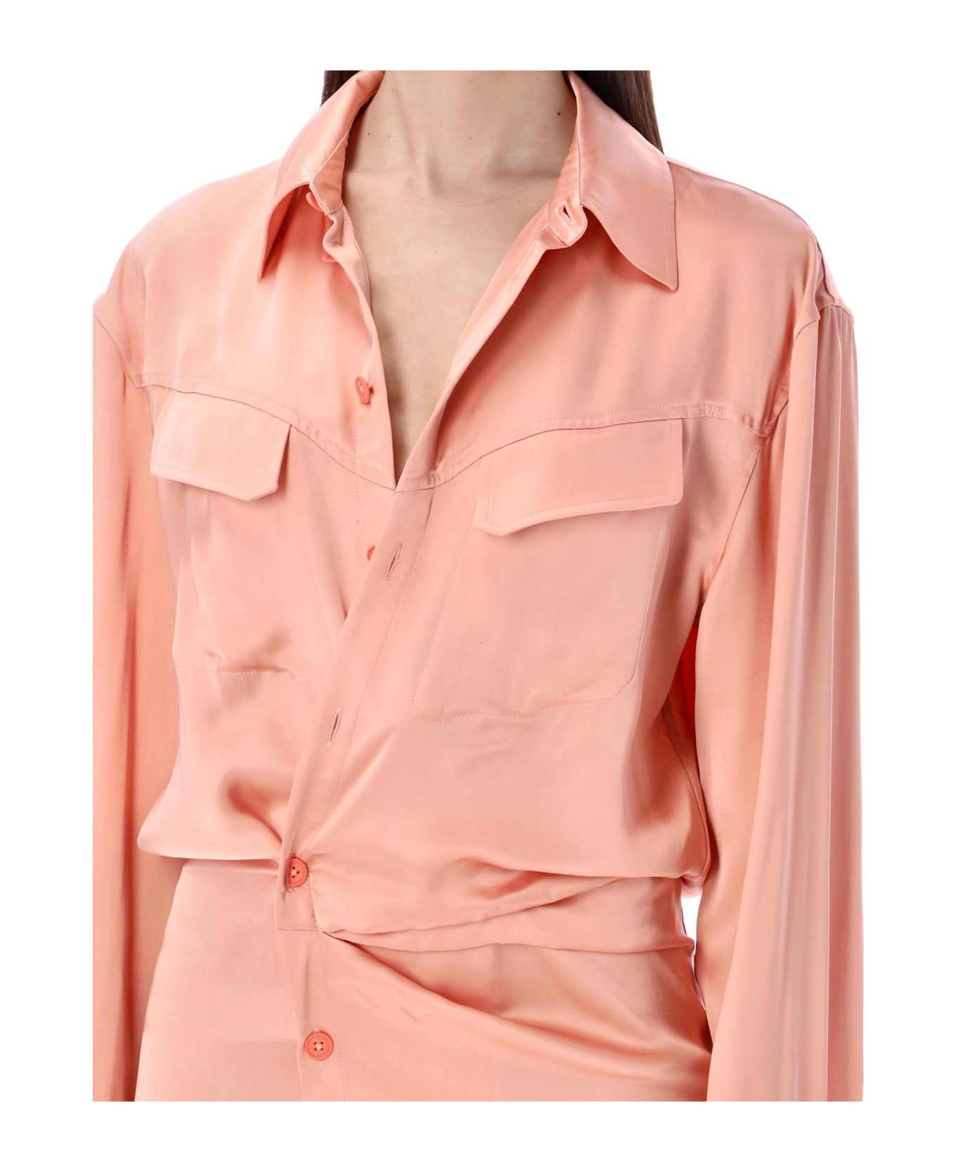 【Off-White】Toybox Satin Twistシャツドレス★送料関税込 Off-White】Toybox Satin Twistシャツドレス☆送料関税込 (Off