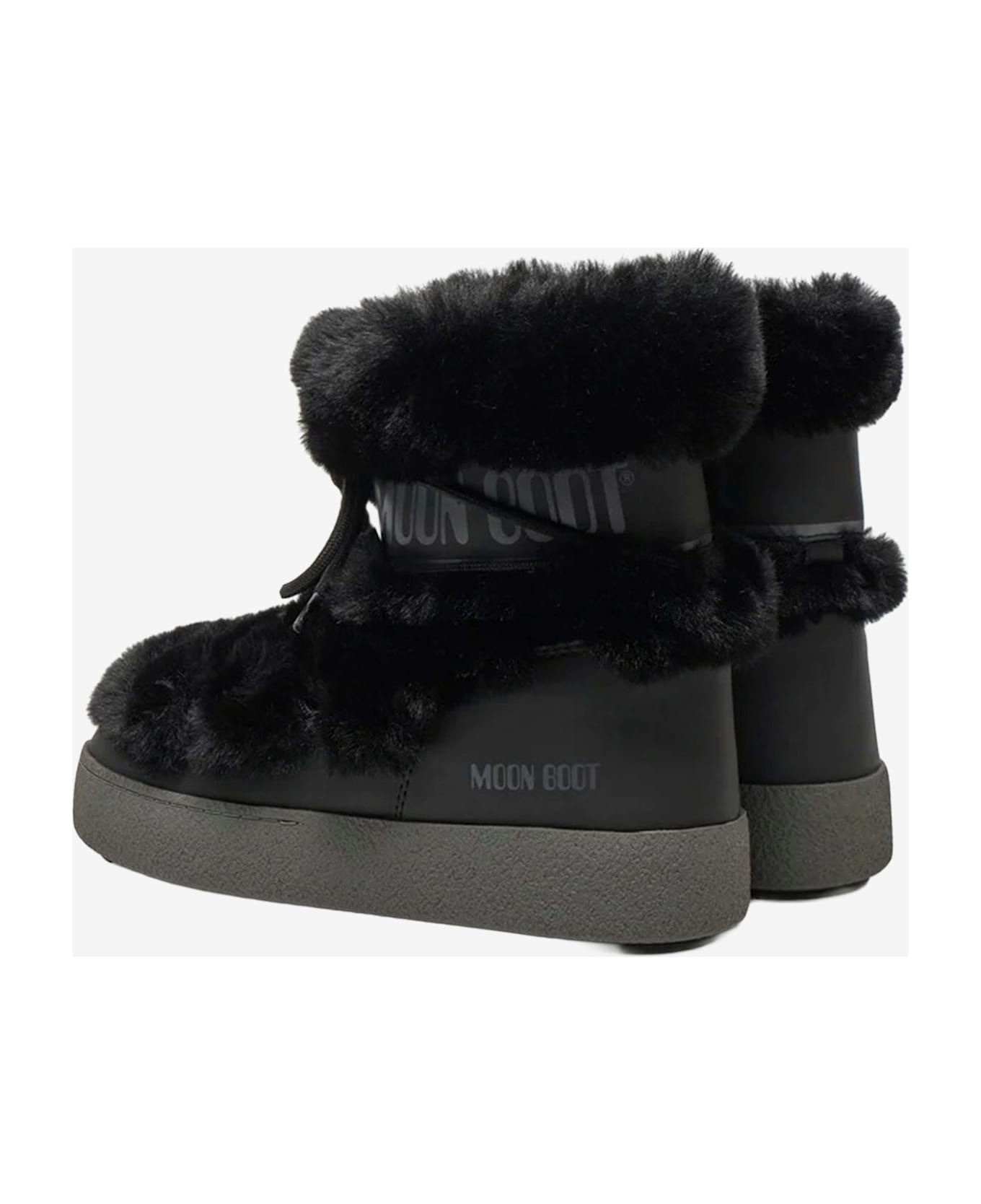 Moon Boot Ltrack Tube Faux Fur Ankle Boots - Black