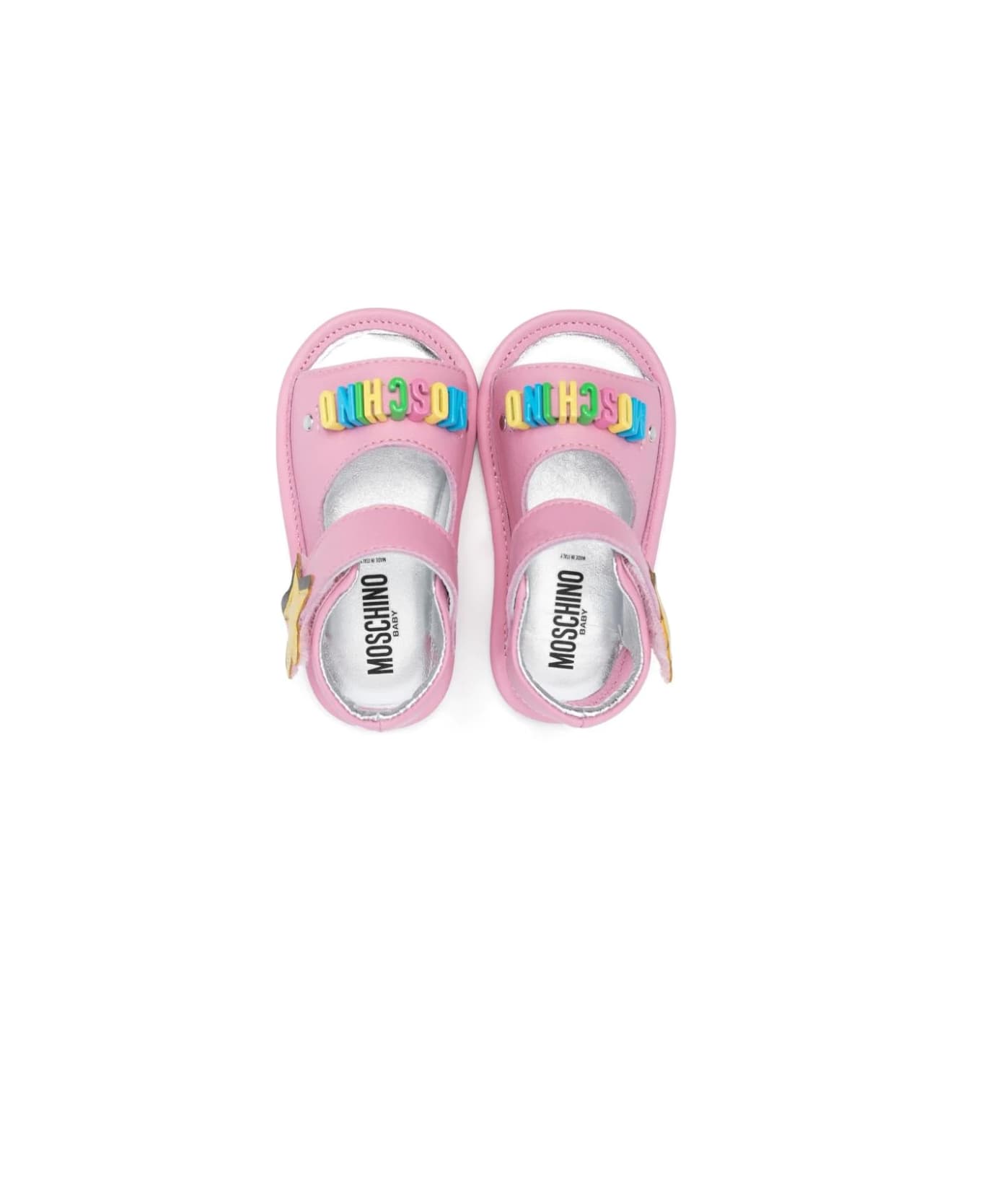 Moschino Sandals With Logo - Pink