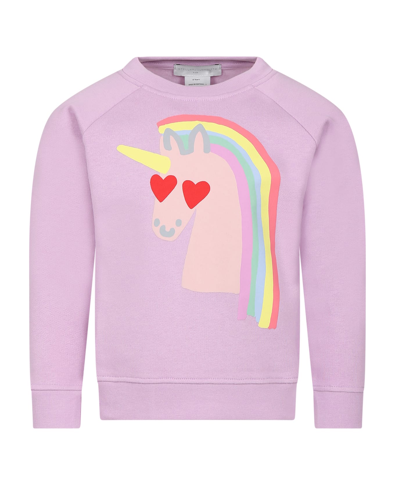 Stella McCartney Kids Purple Sweatshirt For Girl With Unicorn - Violet ニットウェア＆スウェットシャツ