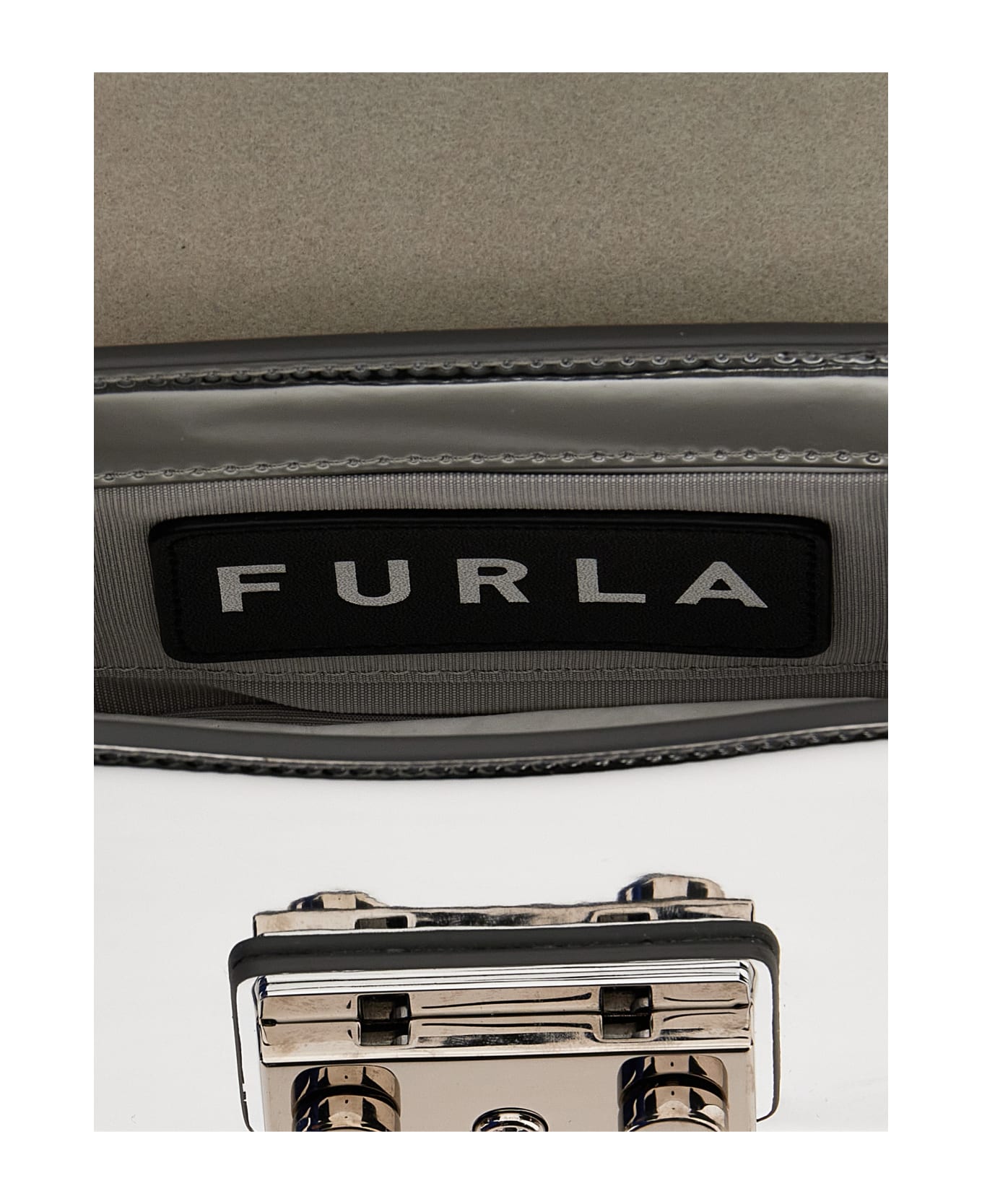 Furla 'metropolis Mini' Crossbody Bag - Color Silver ショルダーバッグ