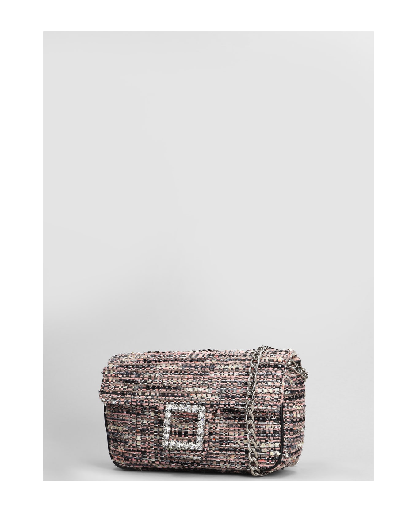 Roberto Festa Lunette Shoulder Bag In Rose-pink Wool - rose-pink