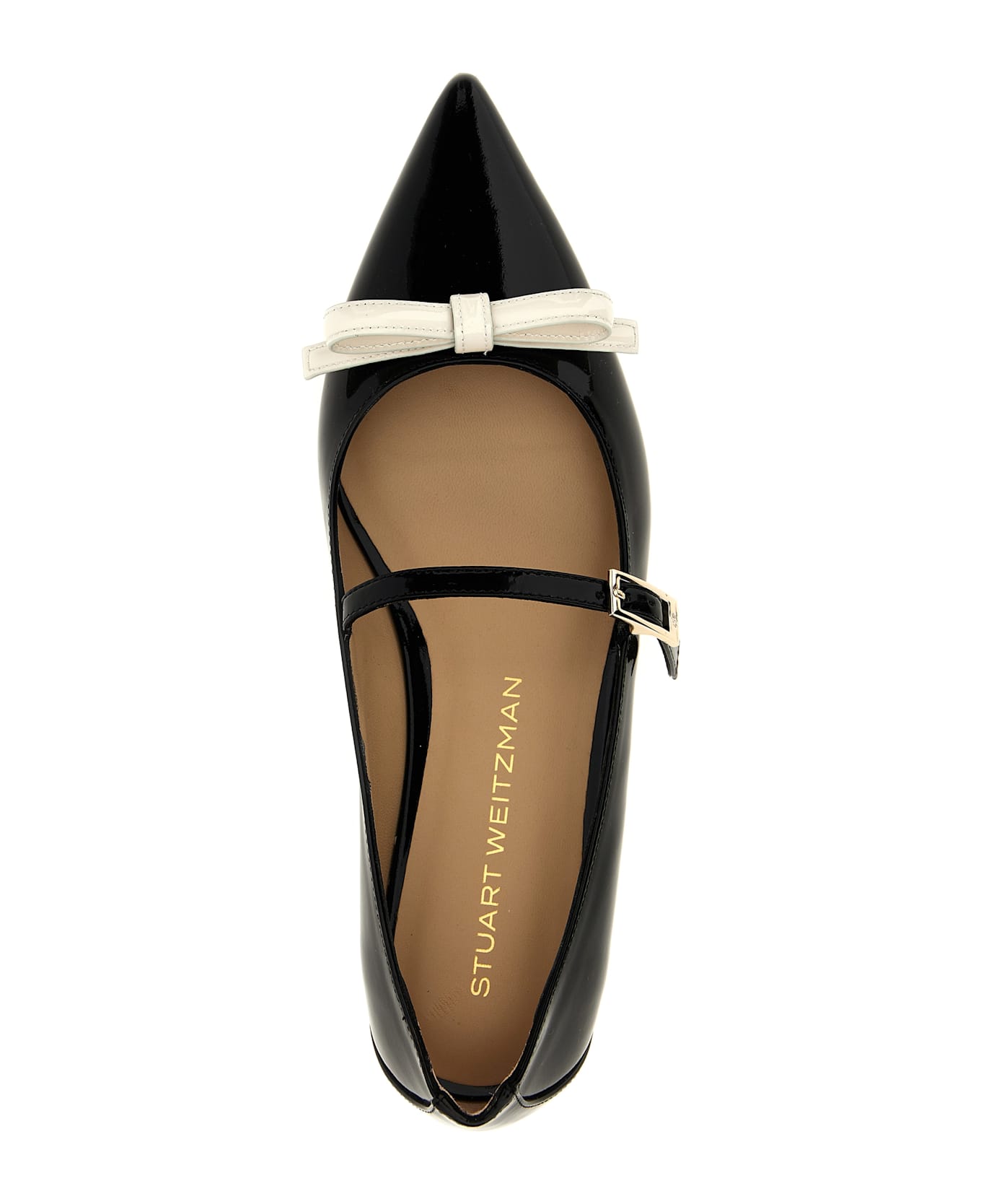 Stuart Weitzman 'felicity' Ballet Flats - White/Black