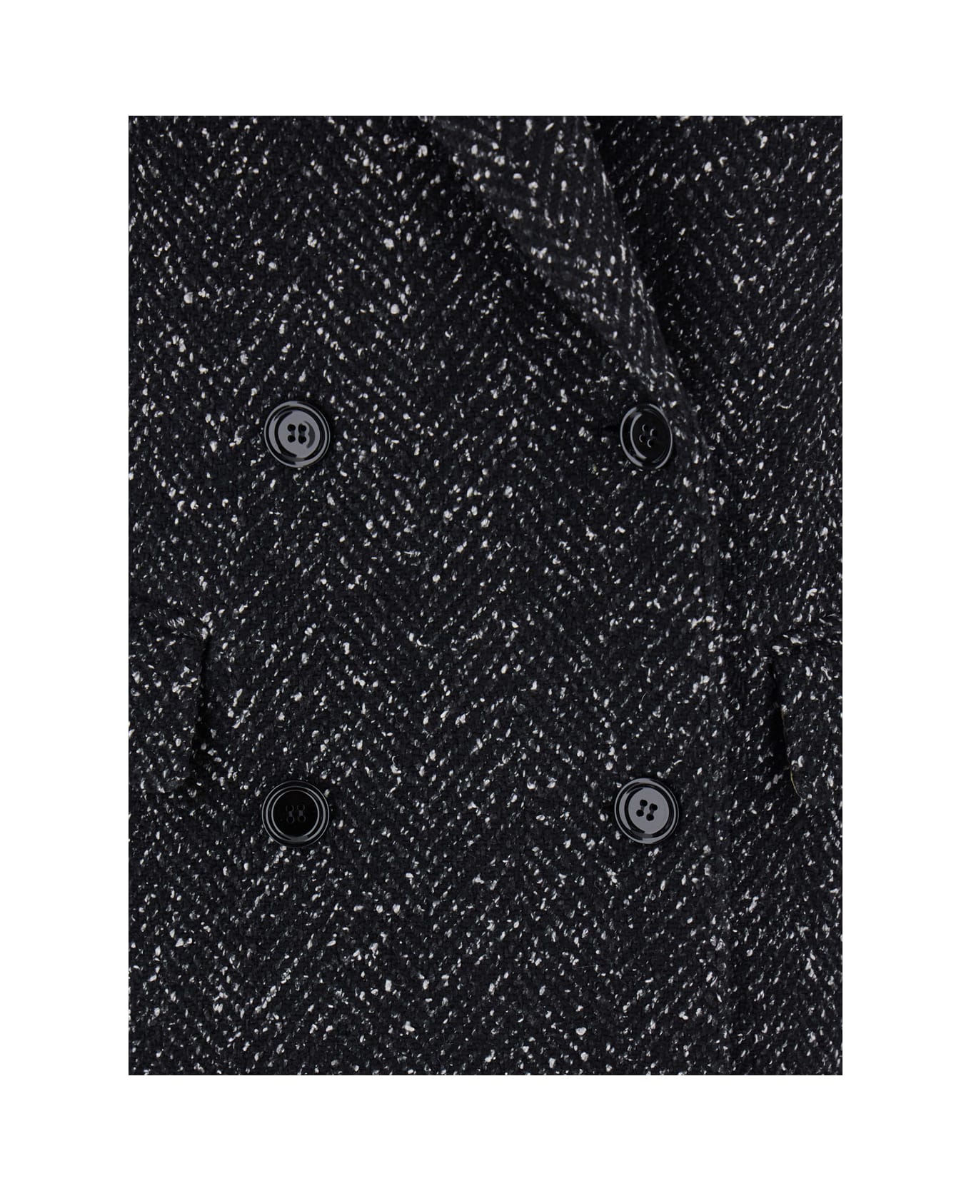 Dolce 
Gabbana Black Double-breasted Coat With Peak Revers In Wool Blend Woman - Black