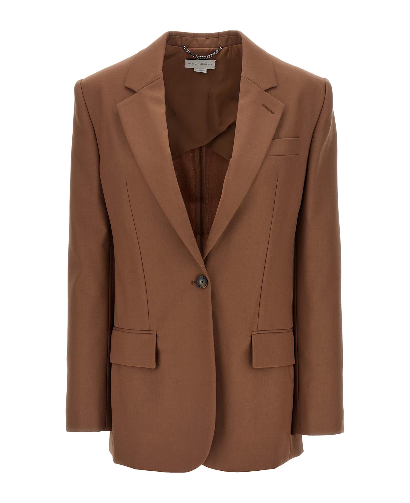 Stella McCartney Single-breasted Wool Blazer - Brown