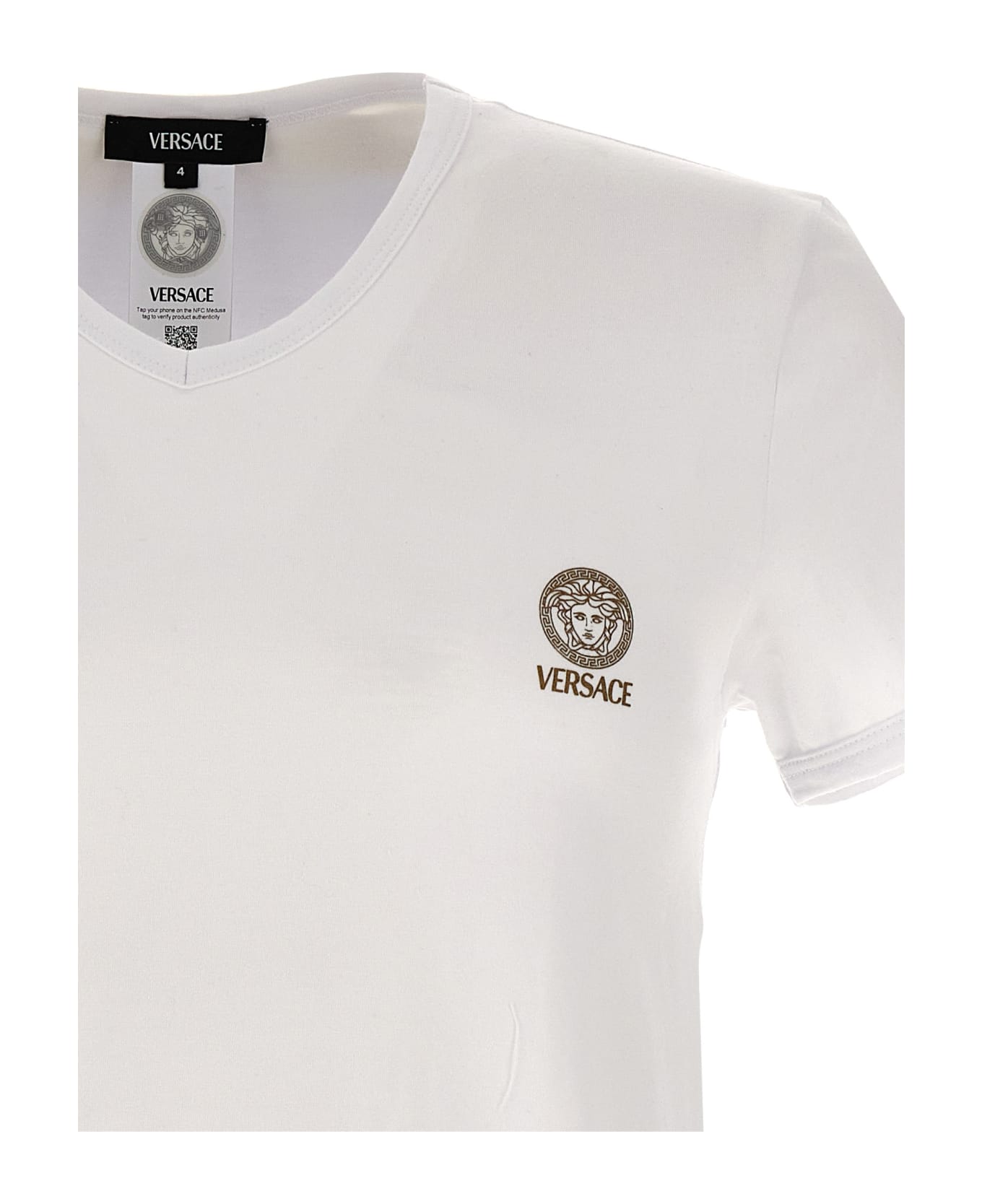 Versace Logo Print T-shirt - White シャツ
