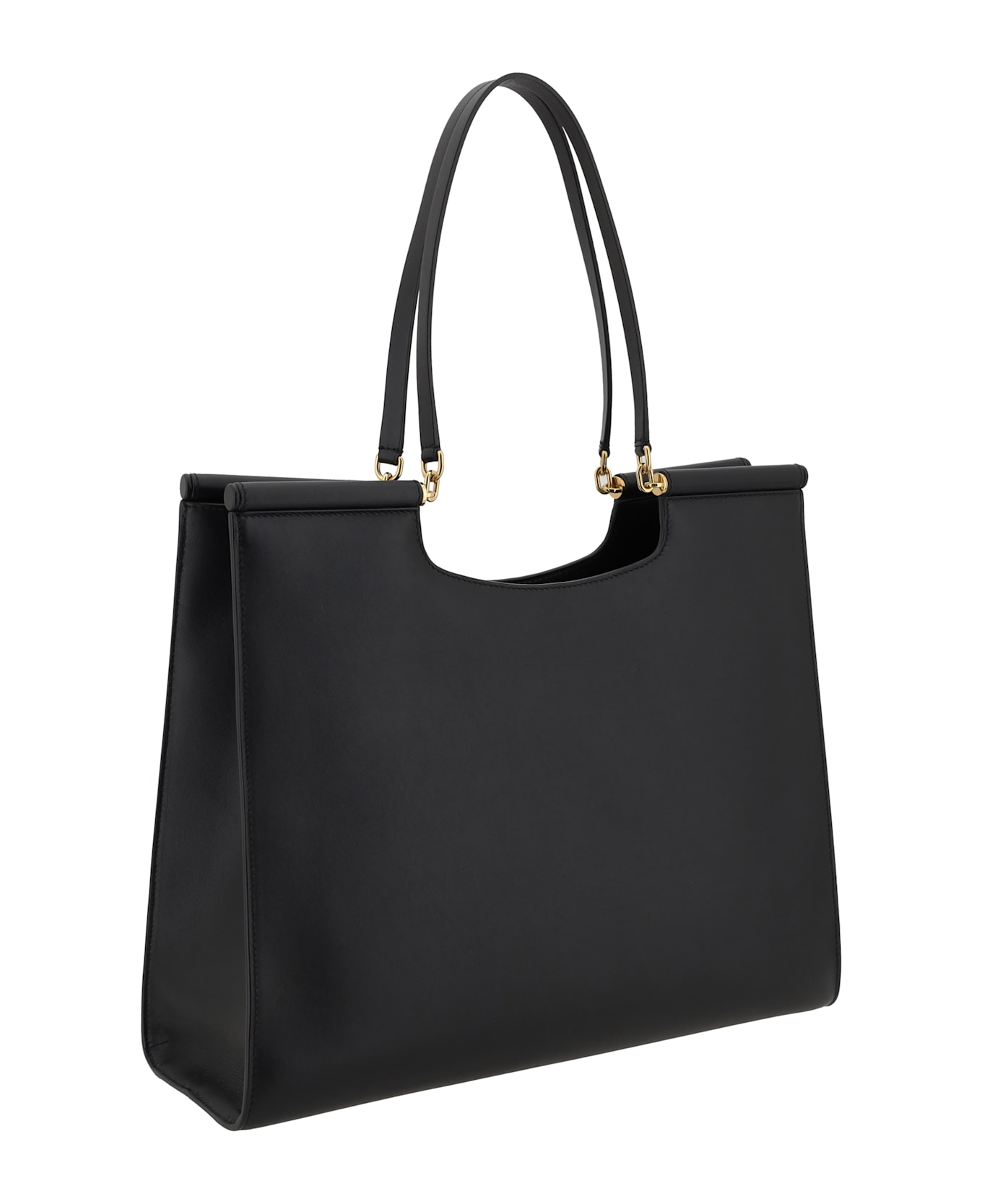 Dolce & Gabbana Large Black Leather Tote Bag | italist