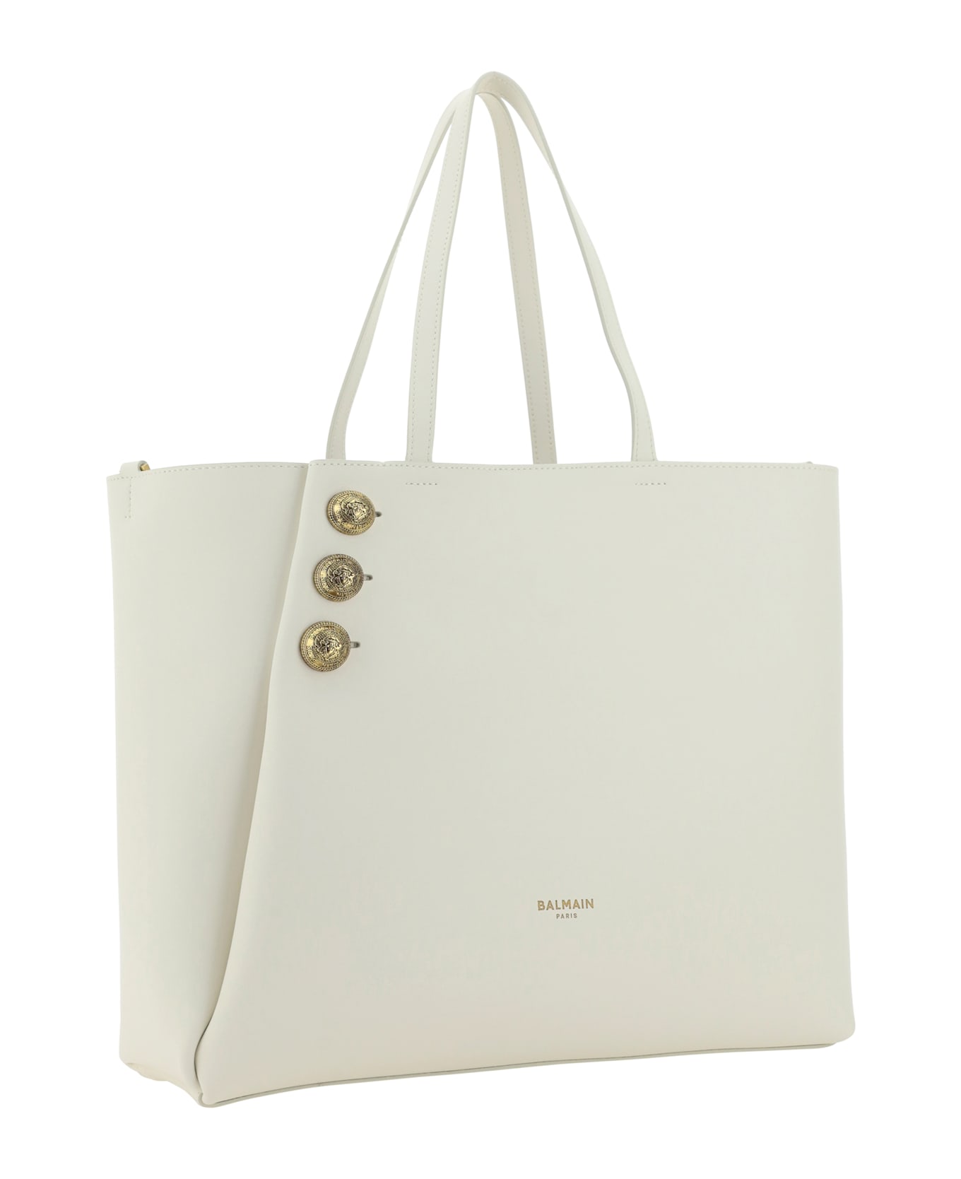 Balmain Emblème Shoulder Bag - Creme