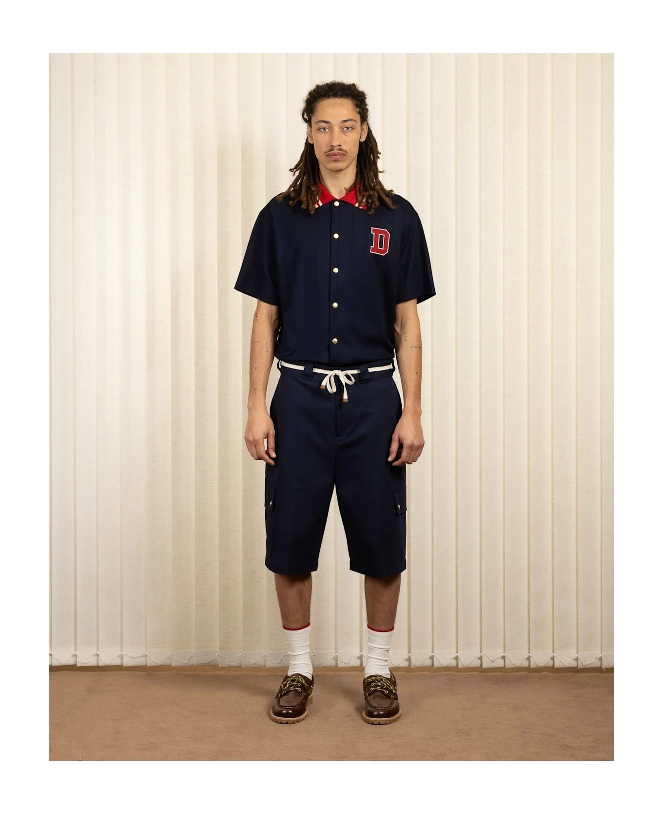 Drôle de Monsieur Le Short Workwear Chevron - Ny Navy
