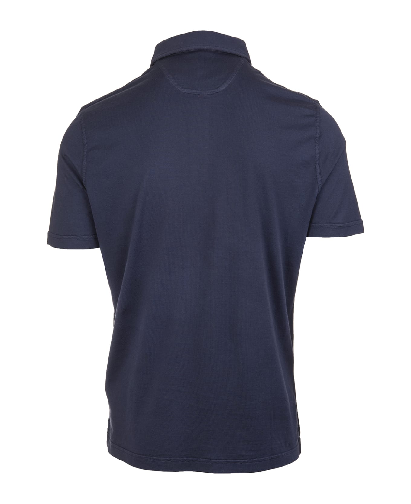 Fedeli Man Navy Blue Polo Shirt In Organic Cotton | italist, ALWAYS LIKE A SALE