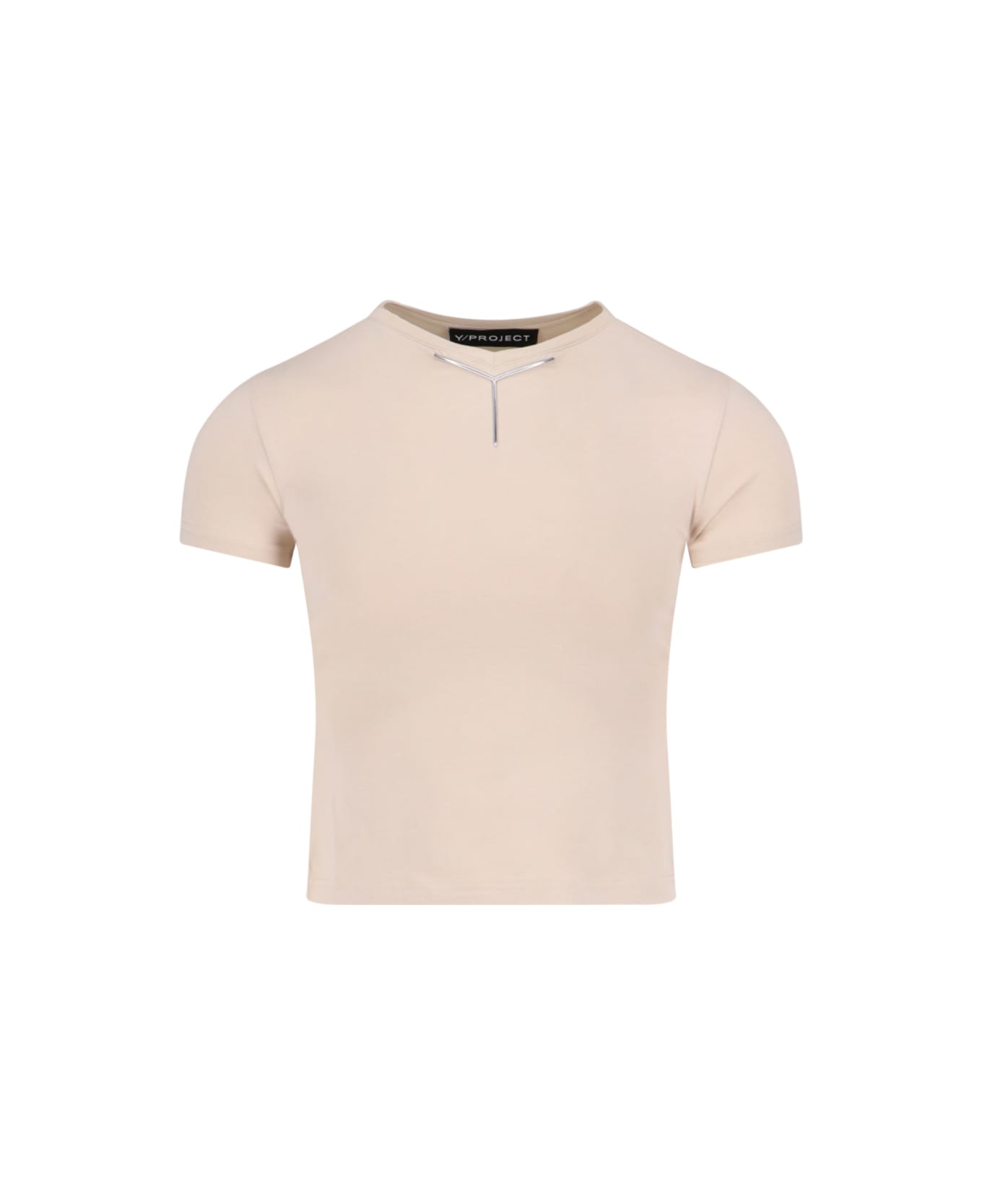 Y/Project "y Chrome Baby" Logo T-shirt - Beige
