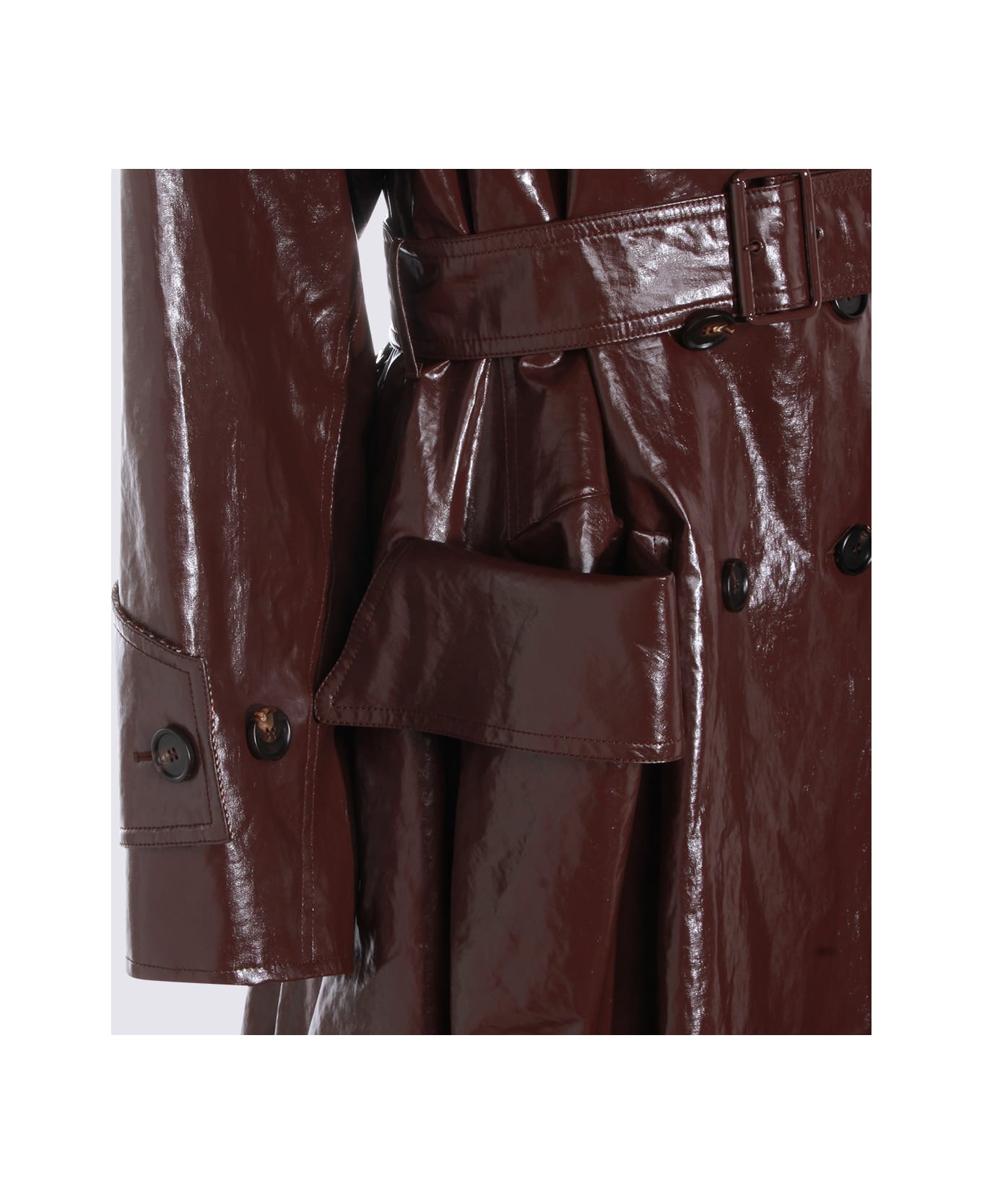 Chloé Dark Purple Leather Trench Coat - DEEP PURPLE