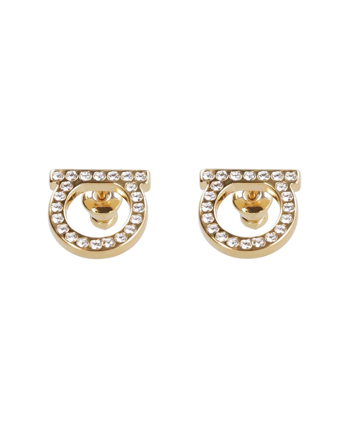 Ferragamo Embellished Gancini Earrings - Gold