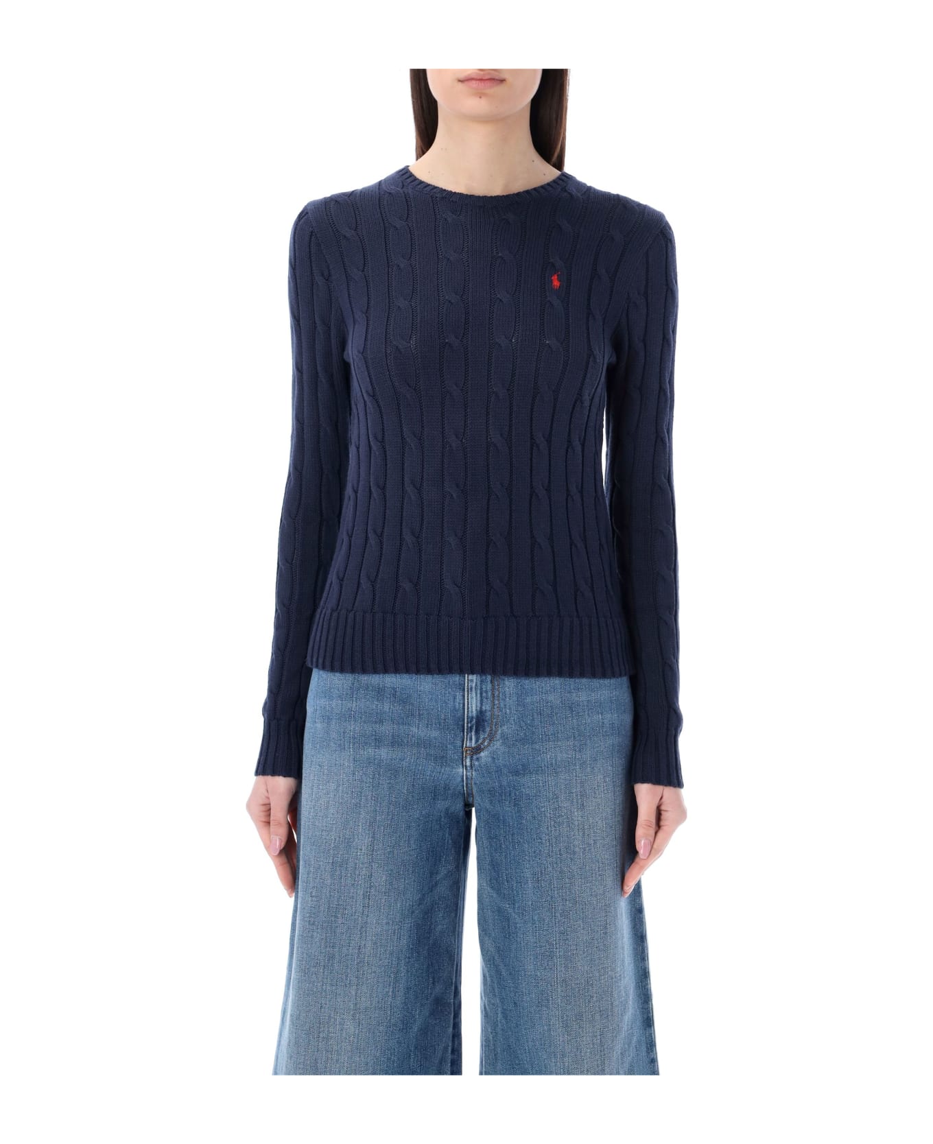 Polo Ralph Lauren Cable-knit Cotton Crewneck Sweater - NAVY