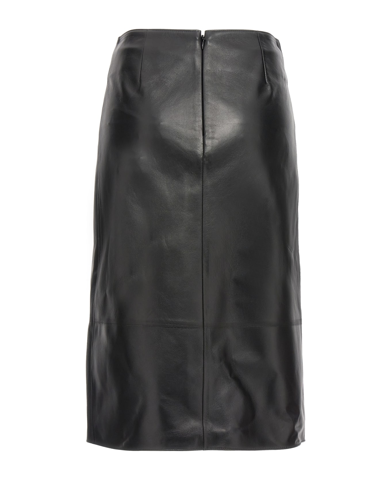 Bally Logo Leather Skirt - Black  