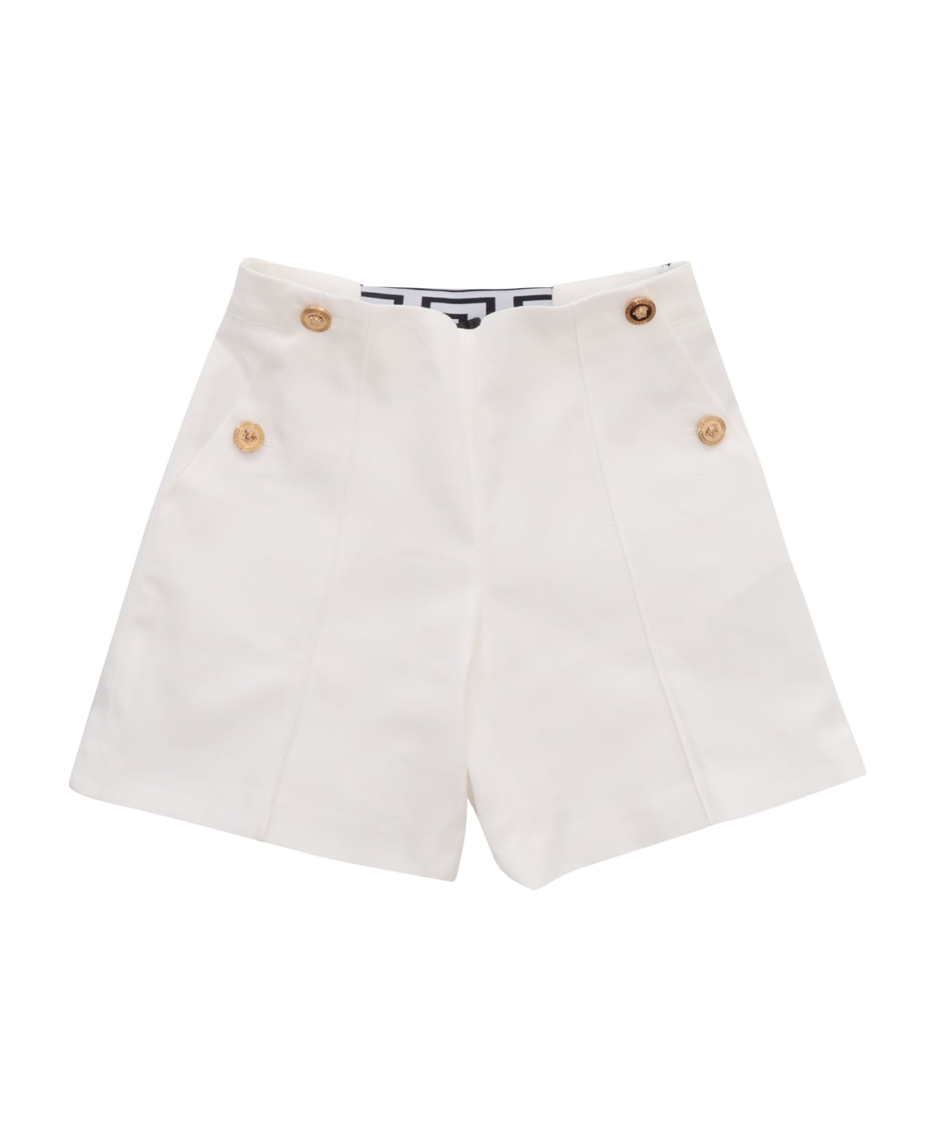 Versace White High-waisted Shorts - WHITE ボトムス