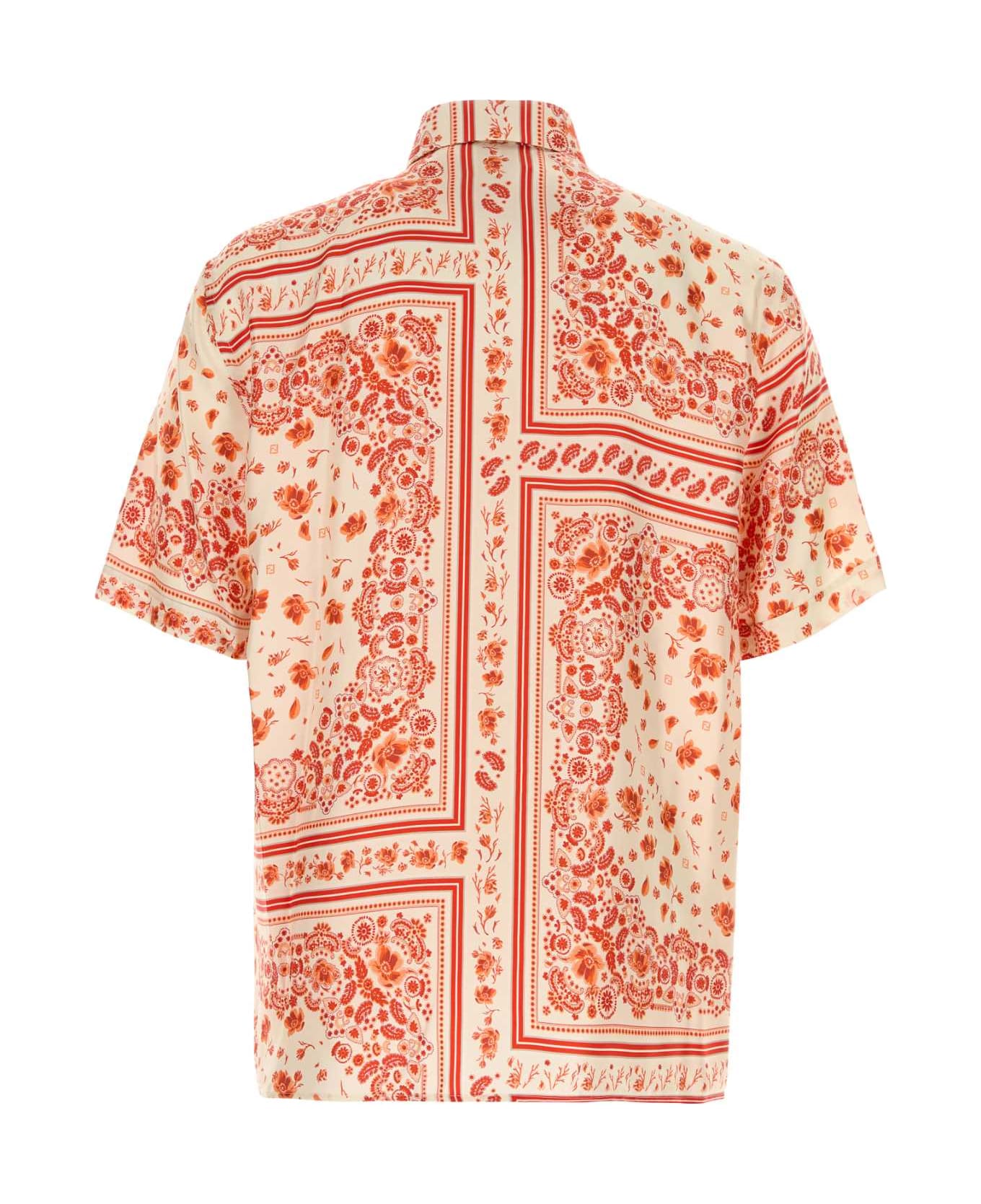 Fendi Printed Silk Shirt - CORAL