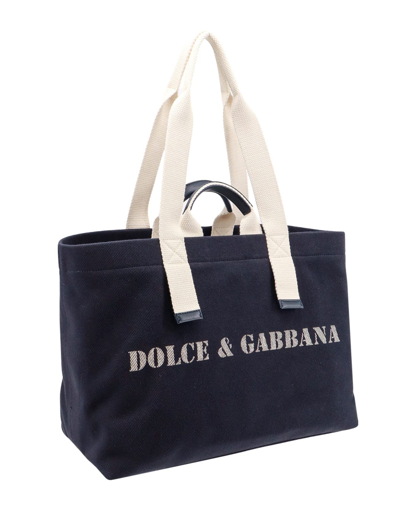 Dolce & Gabbana Shopping Bag With Logo - Blue