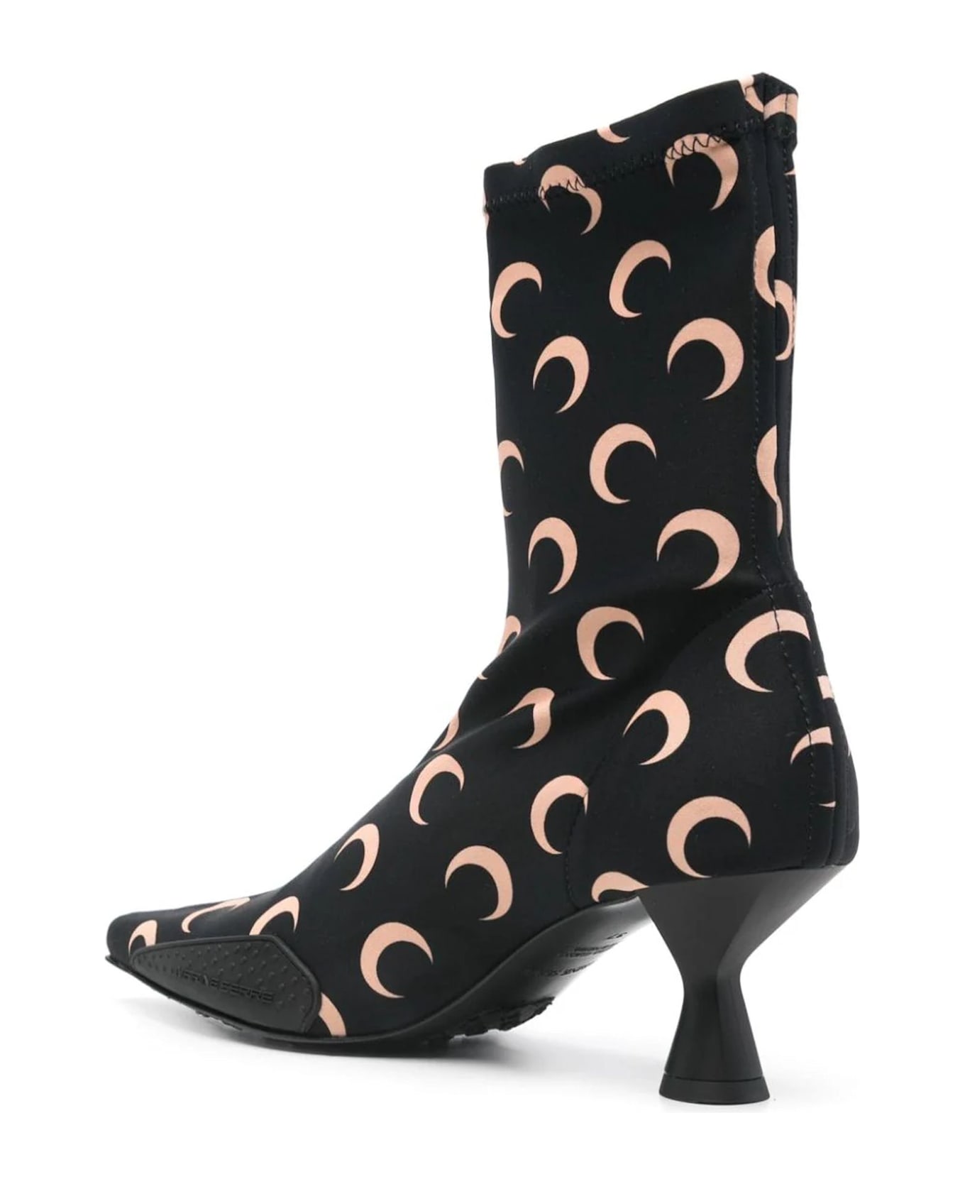 Marine Serre 60mm Moon-printed Jersey Boots - Black