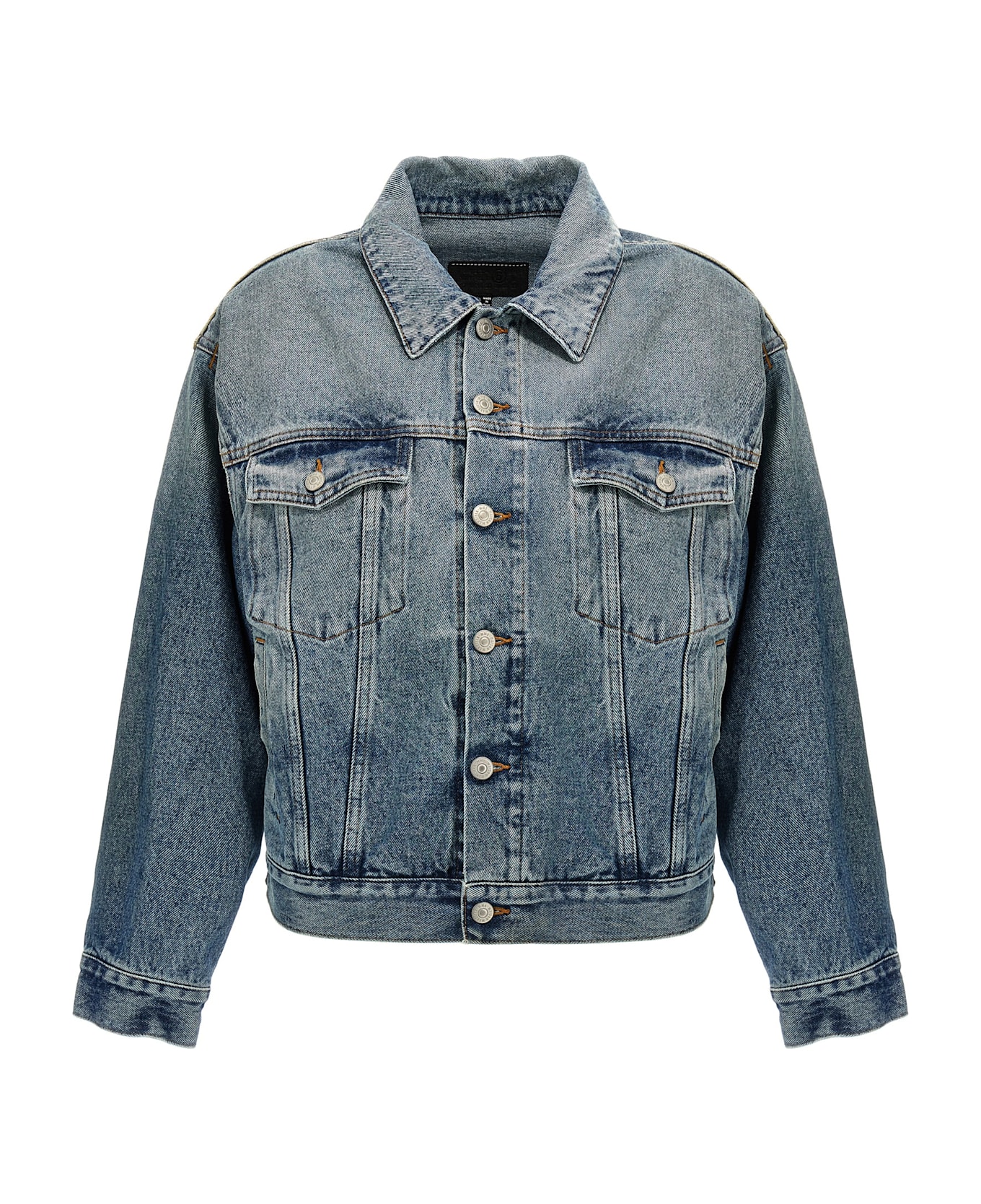 MM6 Maison Margiela Cut-out Denim Jacket - Blue