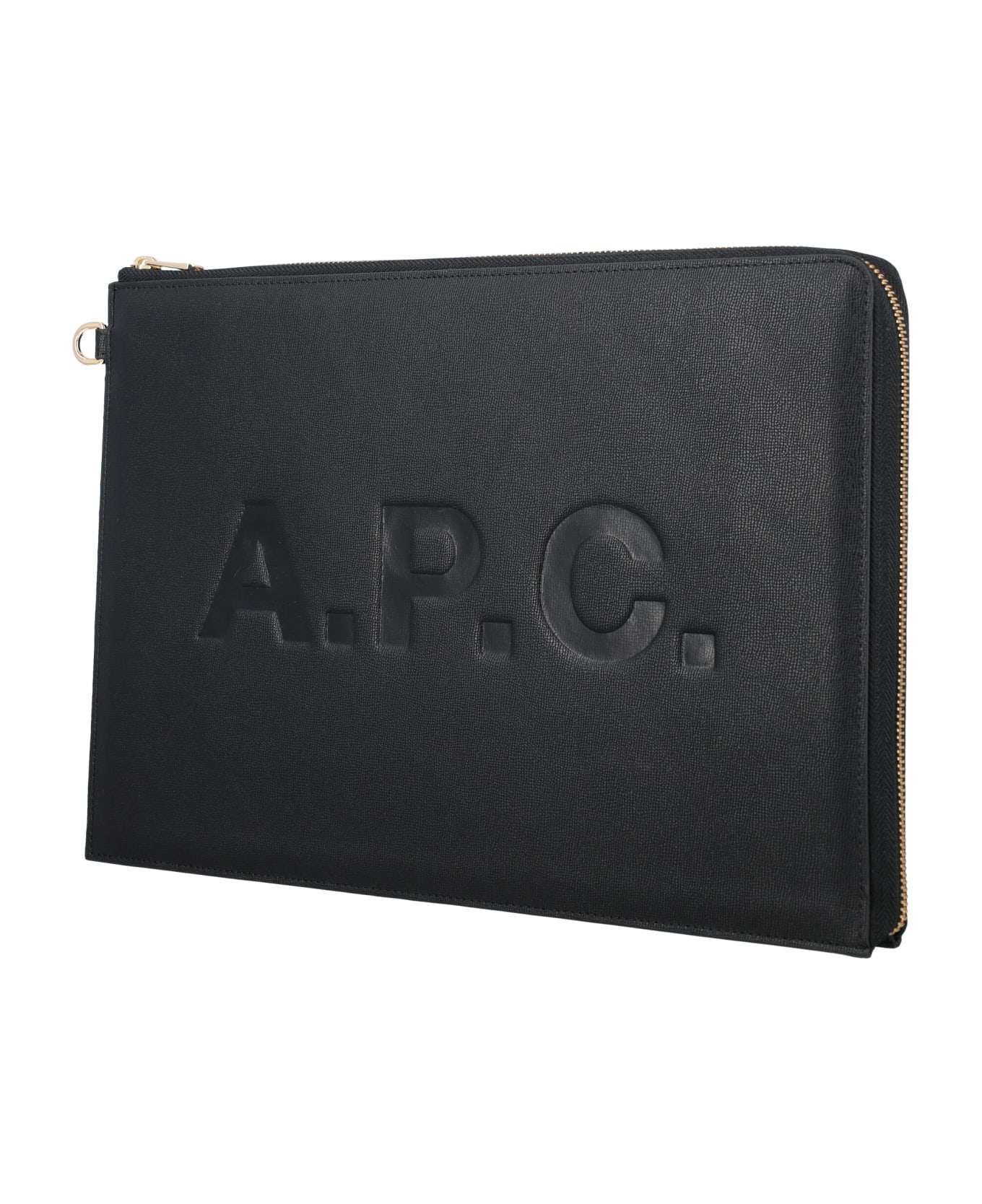 A.P.C. Briefcase With Logo - BLACK クラッチバッグ