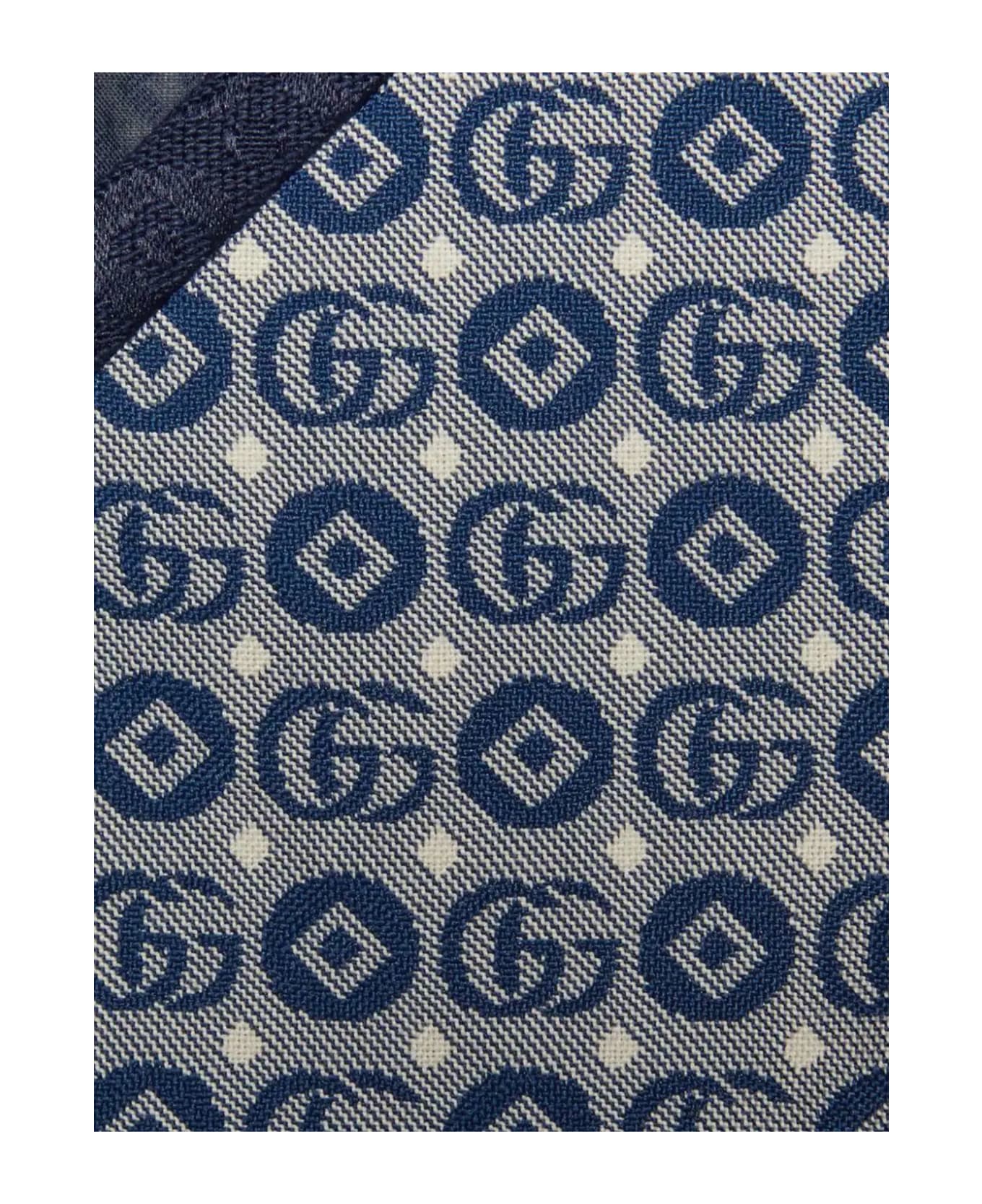 Gucci Double G Jacquard Pleated Dress - Clear Blue