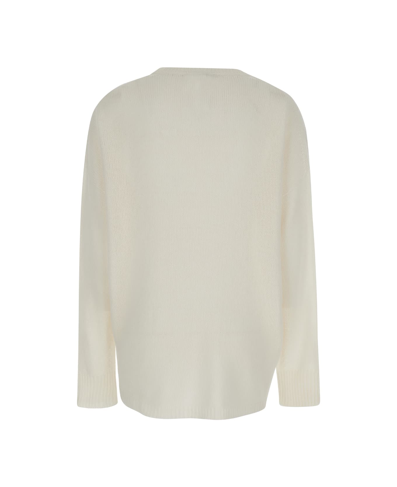 Fabiana Filippi White V-neck Sweater In Cashmere Woman - White