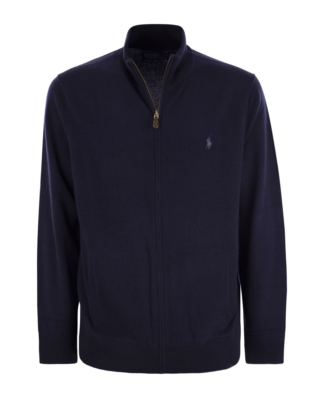 Polo Ralph Lauren Pony Embroidered Zipped Knit Cardigan - Blue