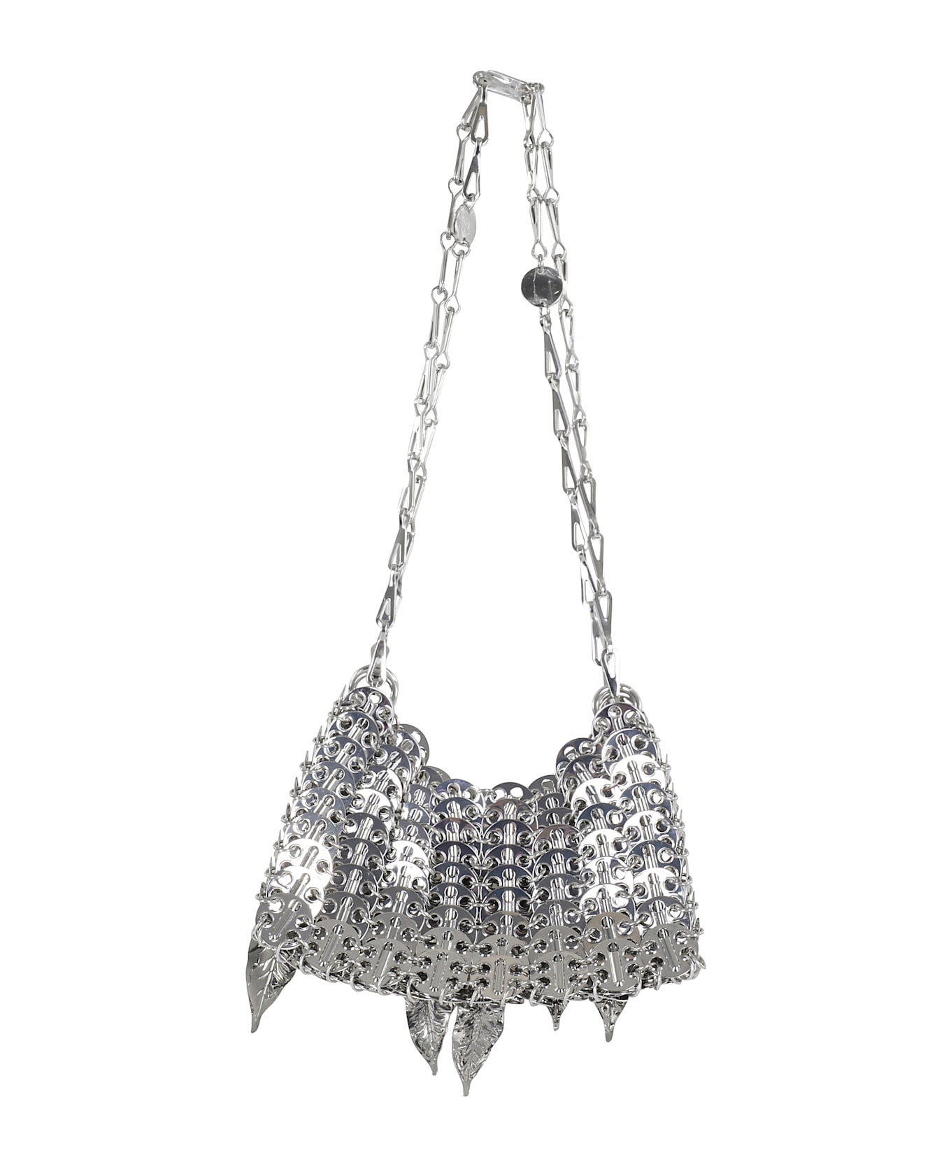 Paco Rabanne Silver Nano Bag Metalic Leaves Shoulder Bag - Silver