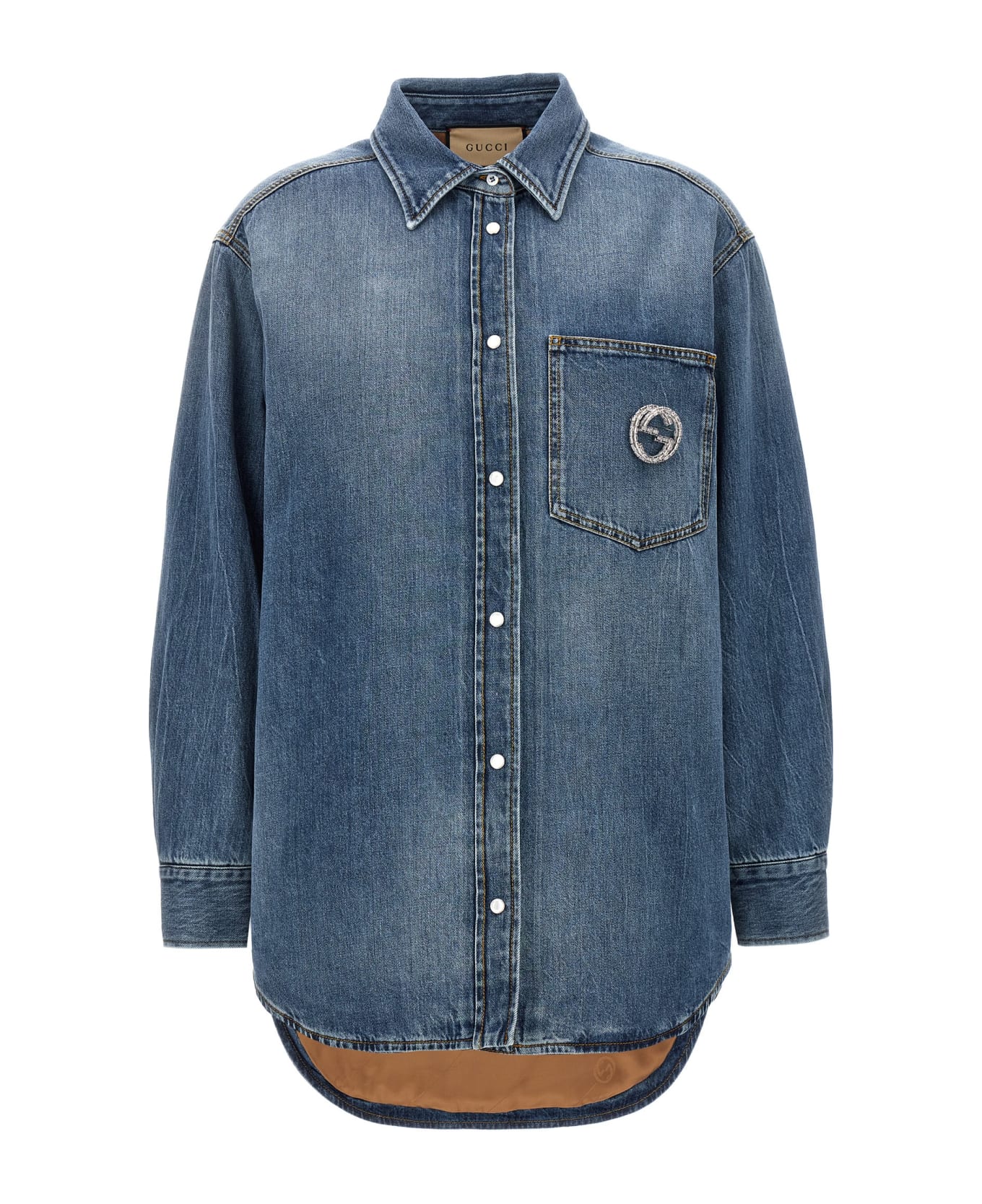 Gucci Quilted Inner Denim Shirt - Blue