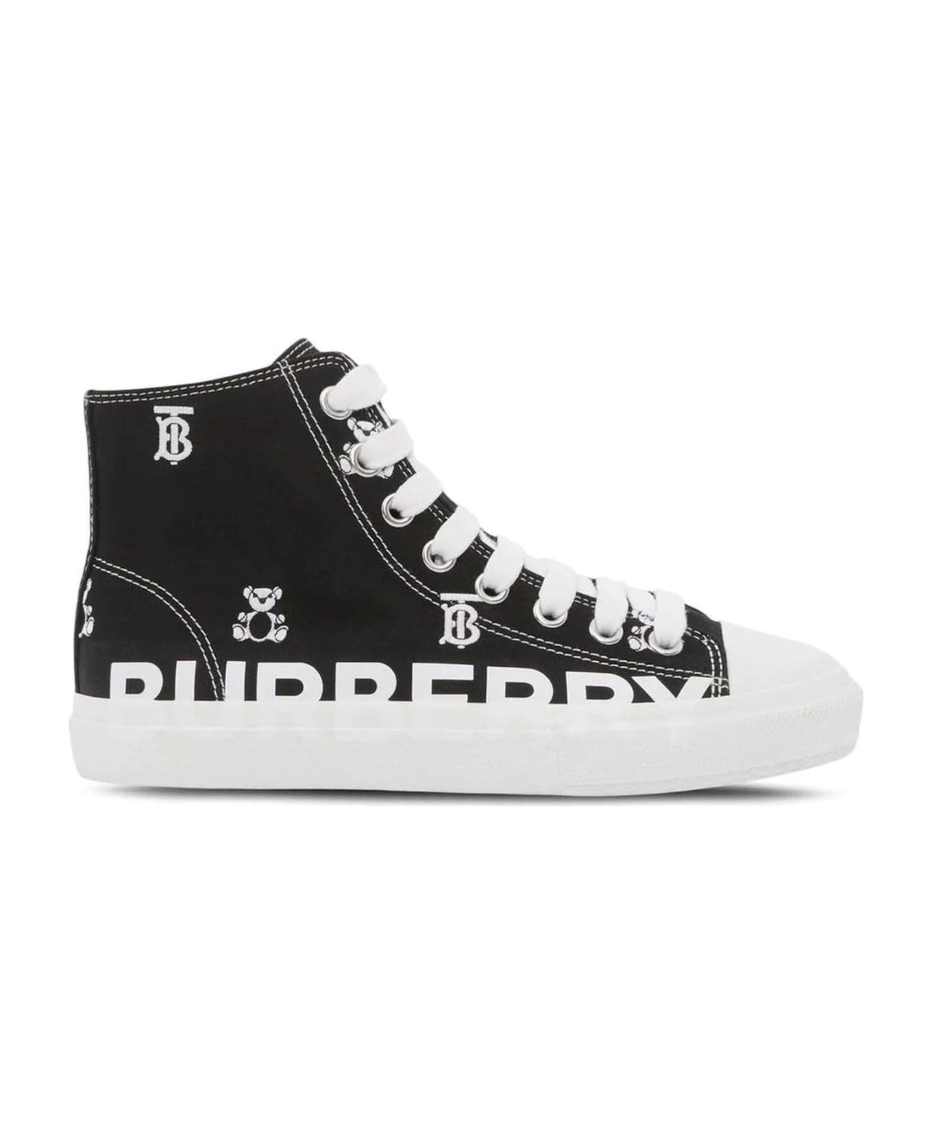 Burberry Black Fabric Sneakers - Nero