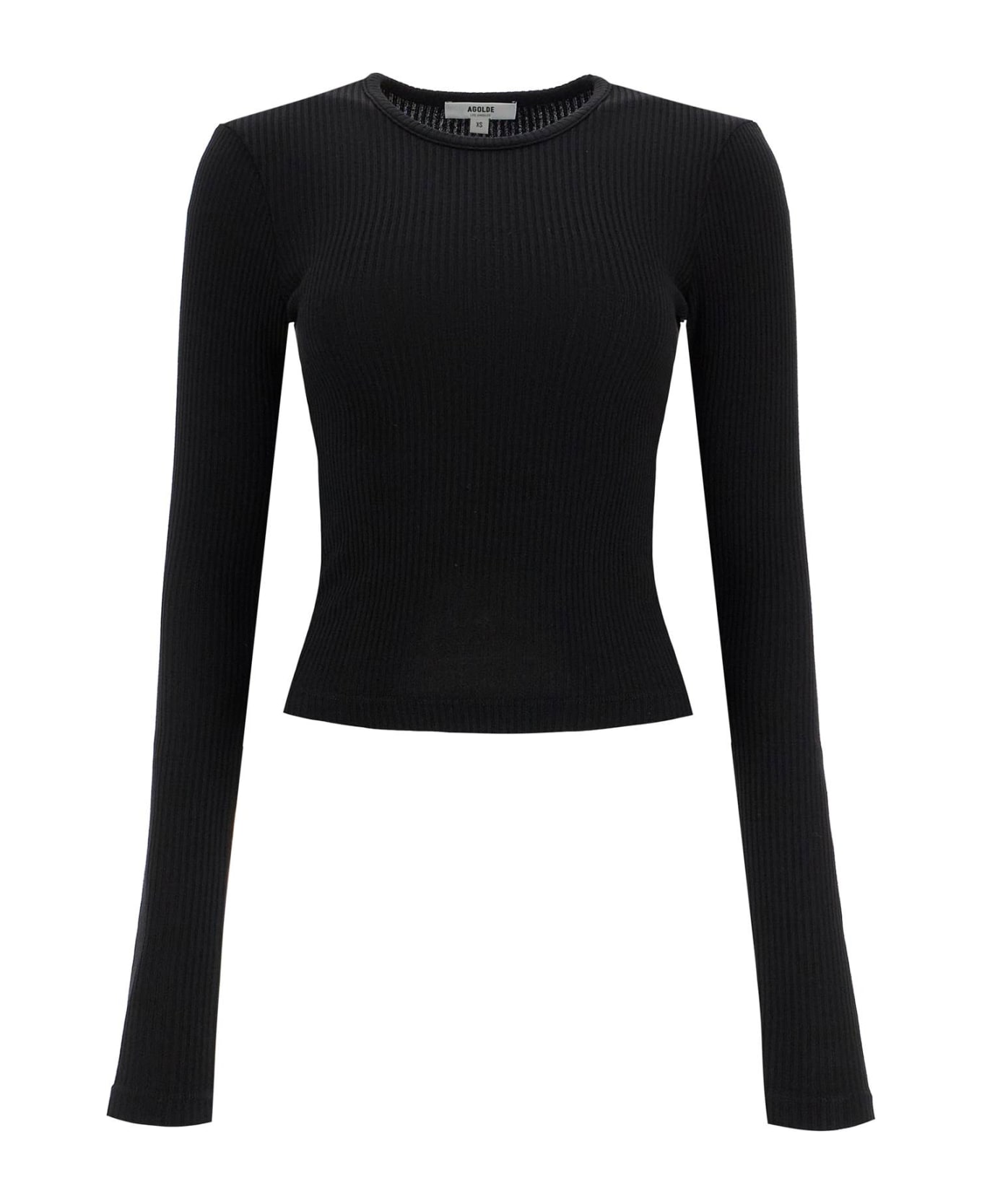 AGOLDE Fitted Long-sleeved Top By - BLACK (Black)