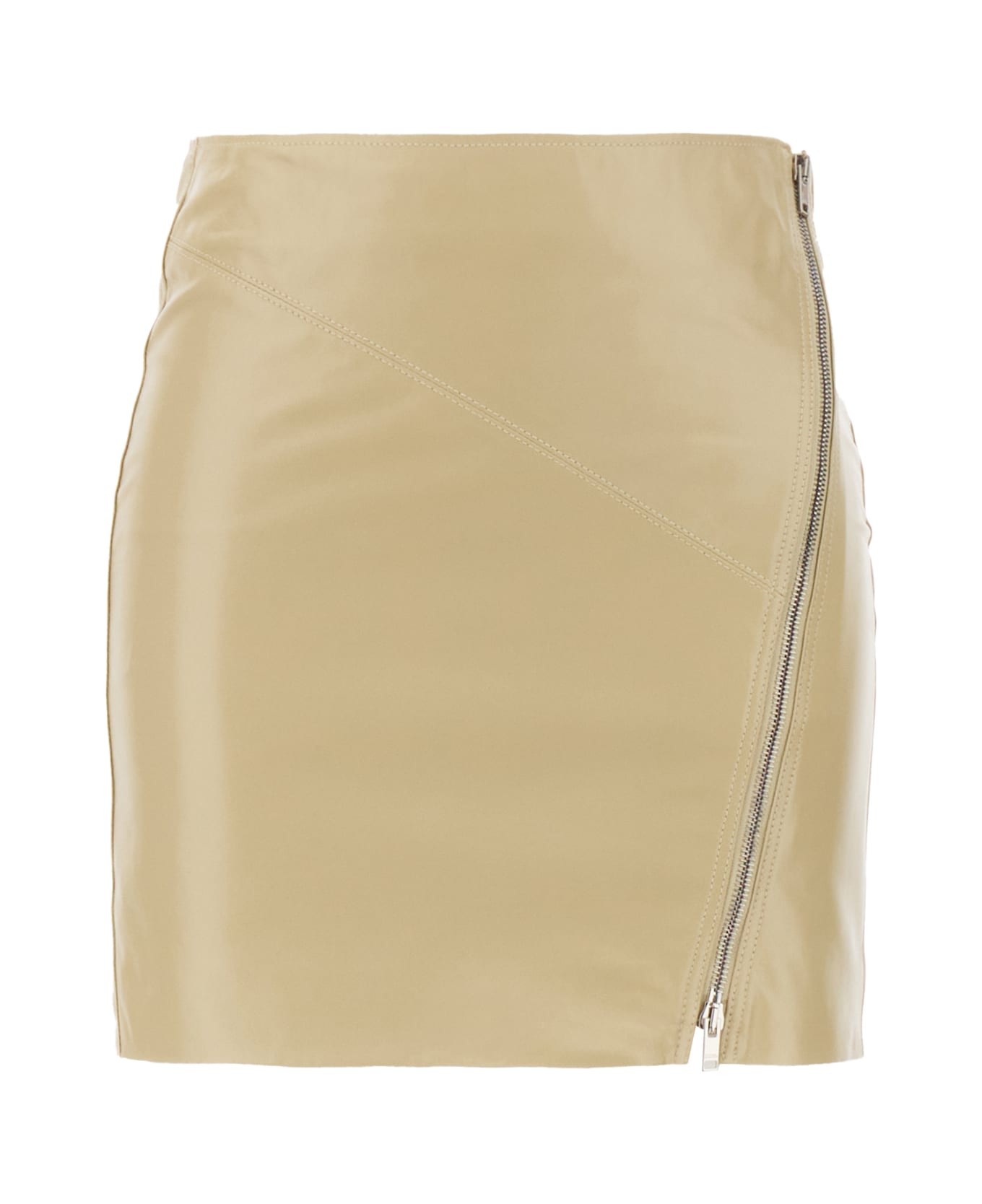 Isabel Marant Cappuccino Nappa Leather Mini Skirt - 90BE