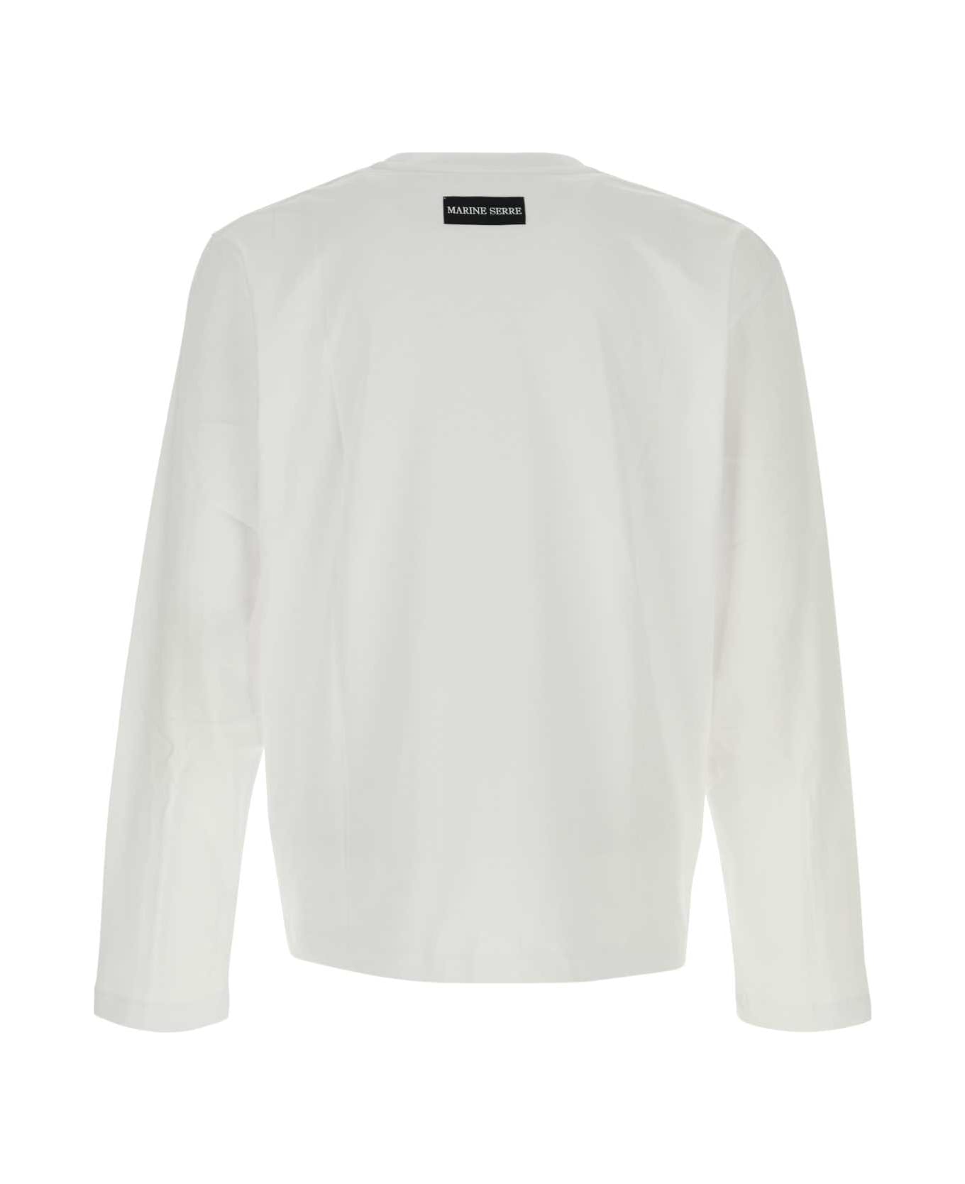 Marine Serre White Cotton T-shirt - WHITE