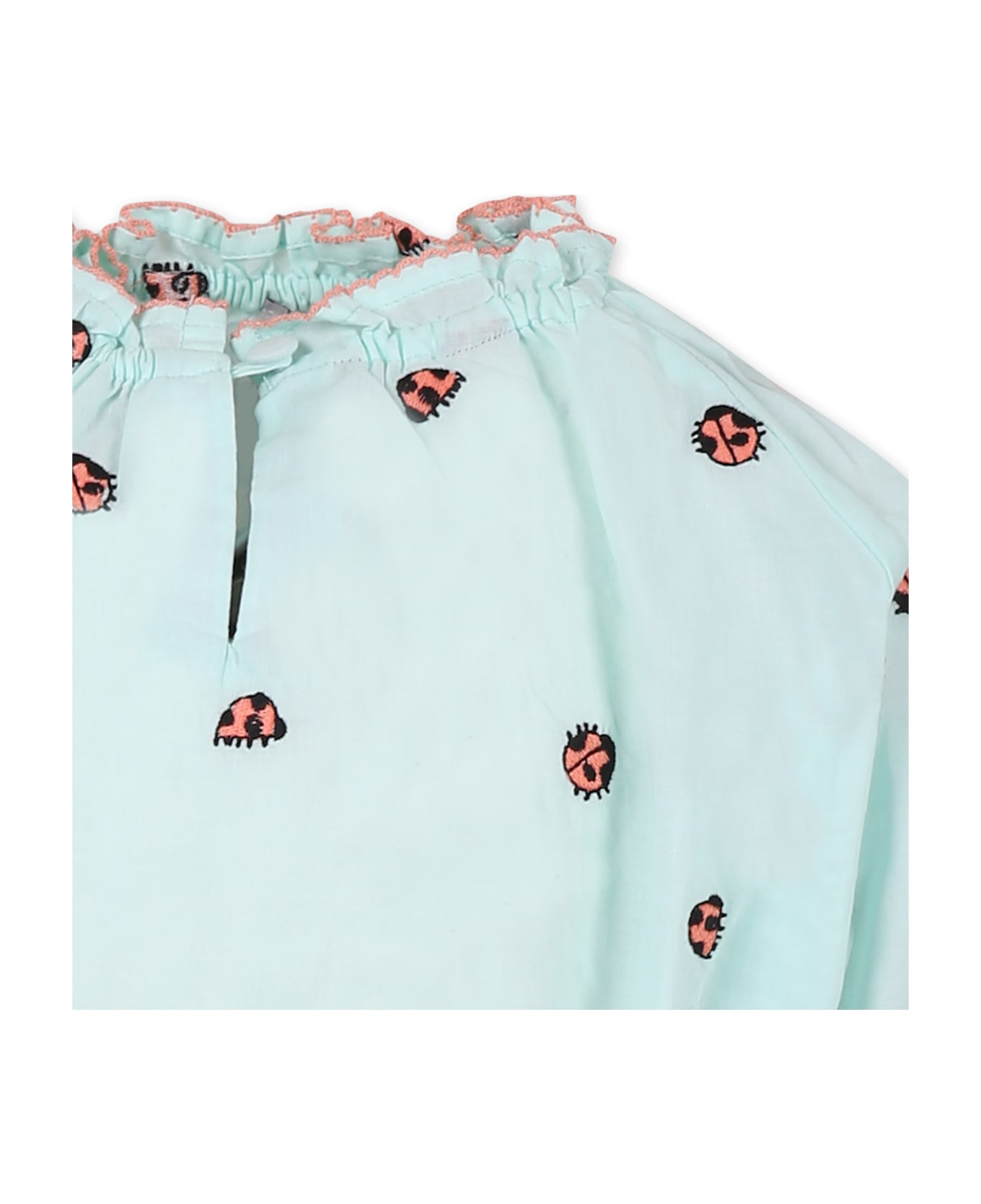 Stella McCartney Kids Green Deress For Girl With Ladybugs - Green