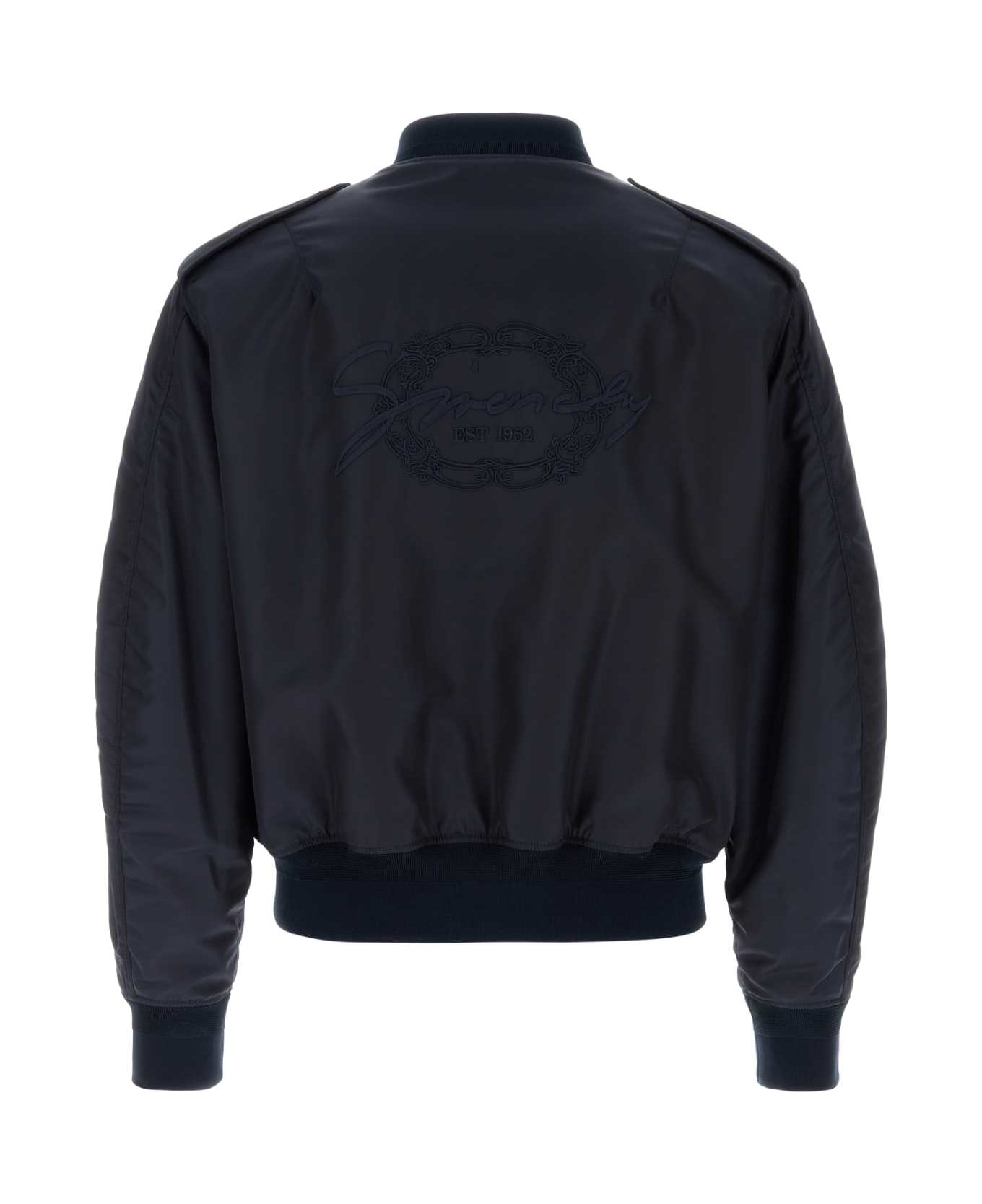 Givenchy Navy Blue Nylon Bomber Jacket - NAVY